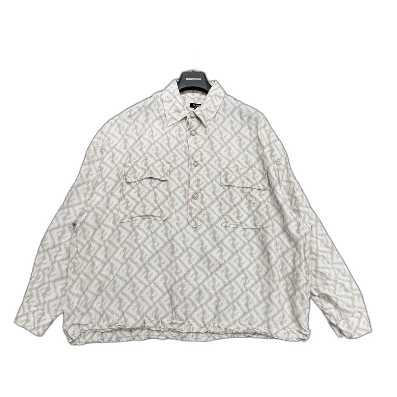 Fendi Fendi Double F Print Linen Shirt-yf Size US L / EU 52-54 / 3 - 1 Thumbnail
