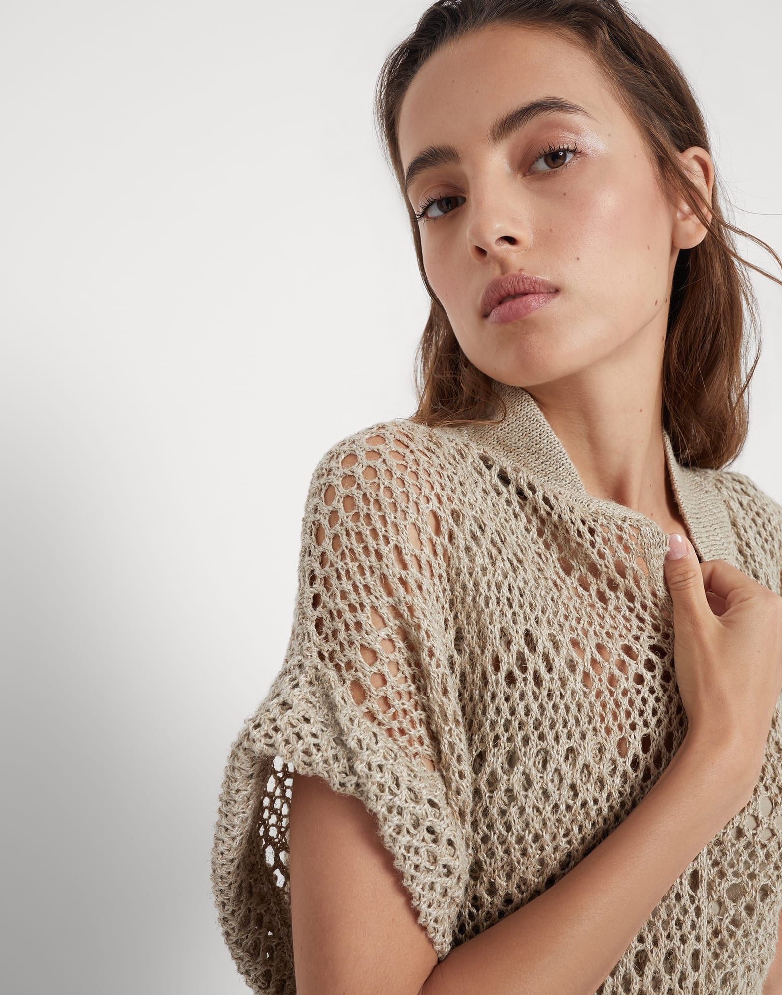Brunello Cucinelli o1w1db10825 Cardigan in Beige/Khaki Size L / US 10 / IT 46 - 4 Thumbnail