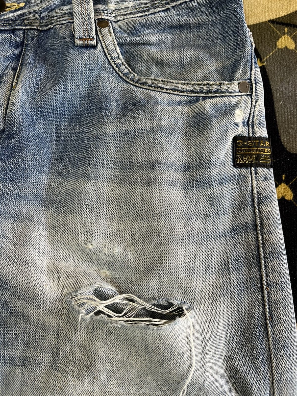 G-Star Vintage G Star Raw Curvy Leg Distressed Denim Size US 34 / EU 50 - 7 Thumbnail