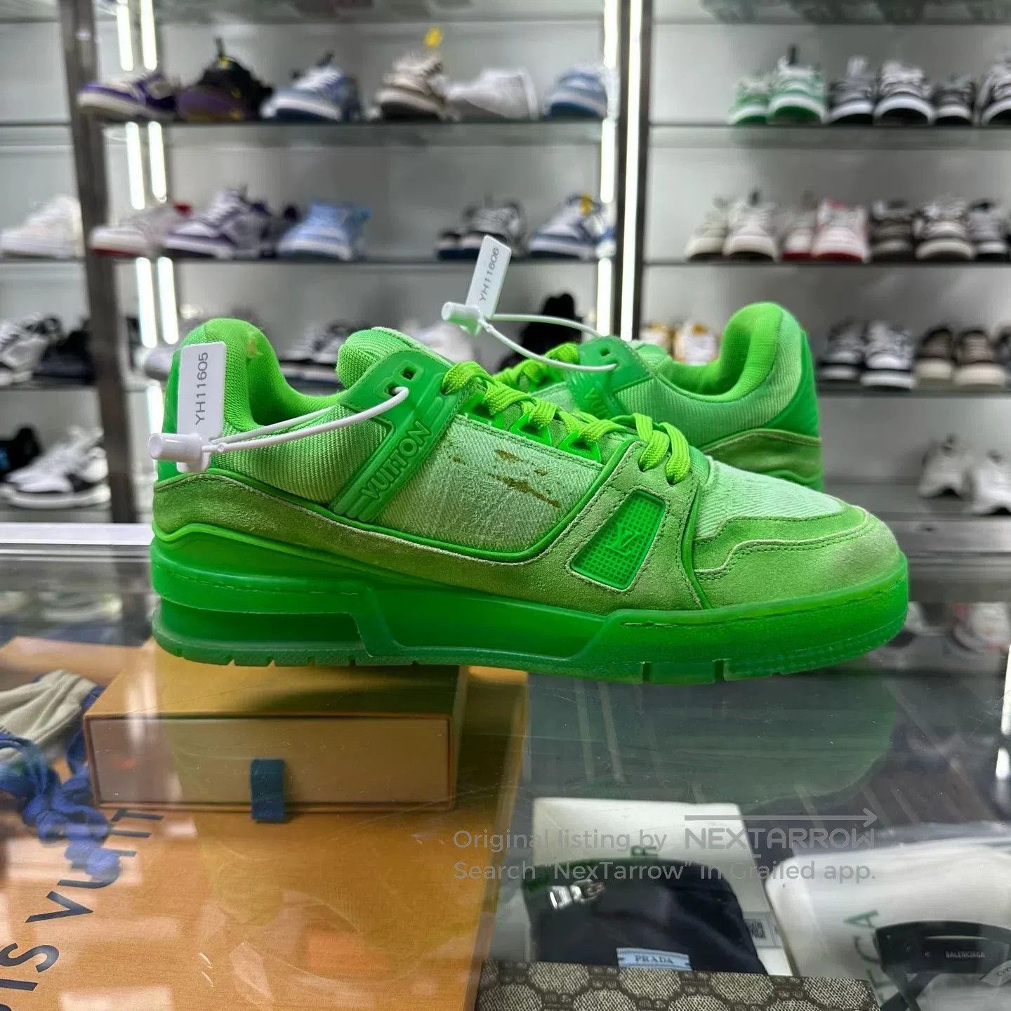 Louis Vuitton lv trainer bright green sneakers size uk5.5. Size US 6.5 / EU 39-40 - 4 Thumbnail