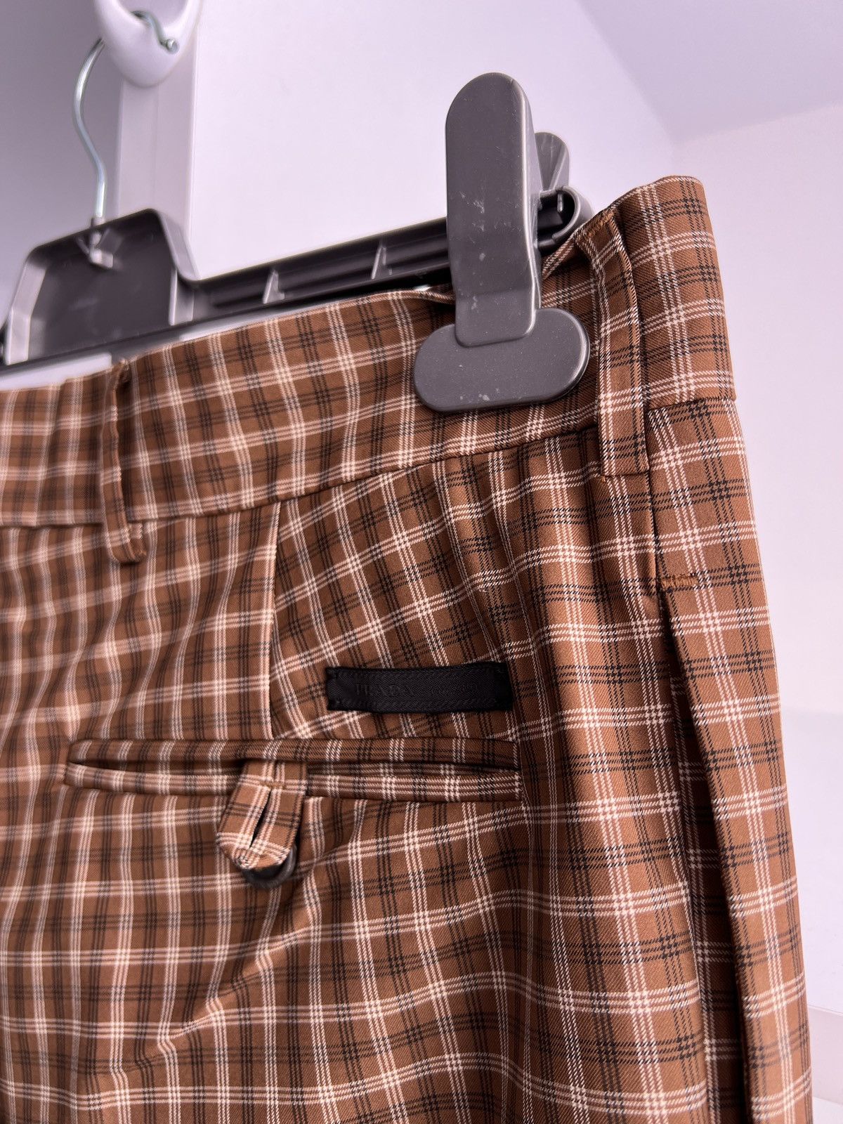 Prada Vintage Prada Milano Brown Check Straight Cotton pants Size US 32 / EU 48 - 14 Thumbnail