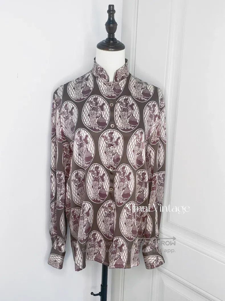 Valentino Valentino Chinese stand-up collar silk vintage shirt Size M / US 6-8 / IT 42-44 - 1 Thumbnail