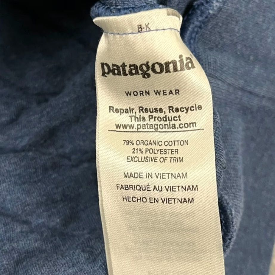 Patagonia PATAGONIA Sweater Womens Small Cropped Blue Organic Cotton Quilt Crew Neck Hike Size S / US 4 / IT 40 - 6 Thumbnail