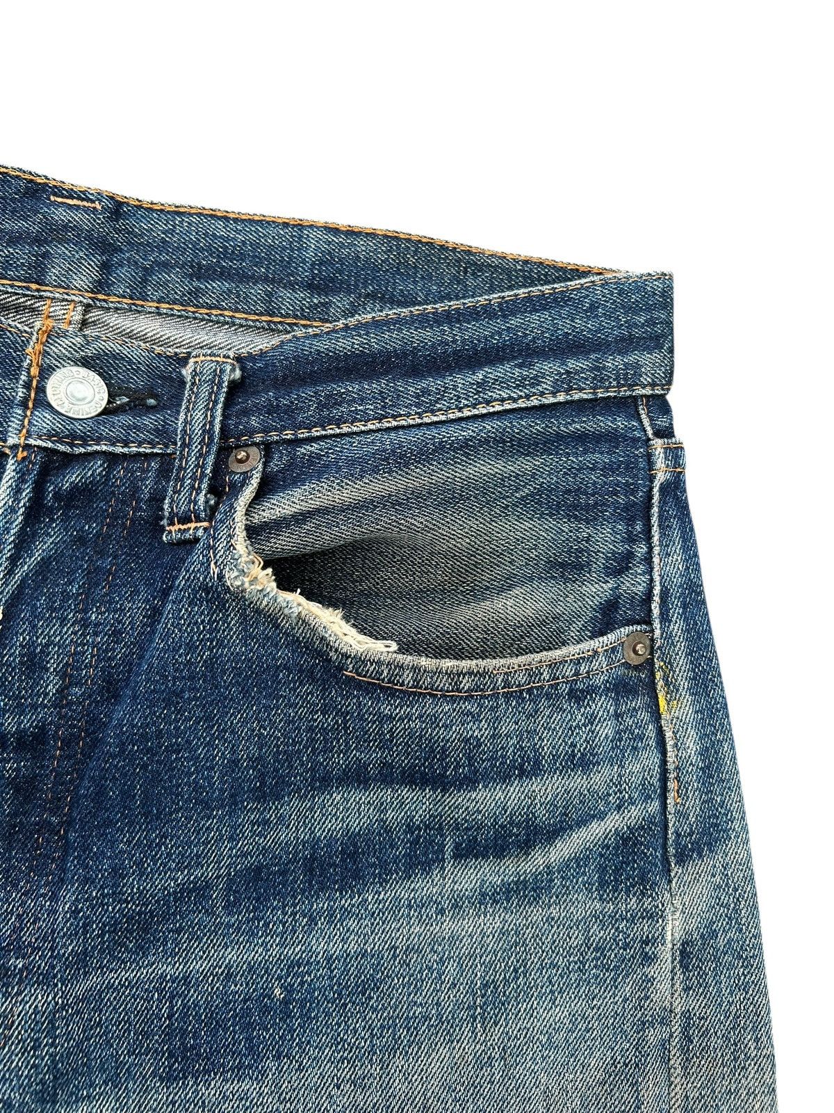 Kapital Thrashed Vintage Denime Selvedge Denim Jeans Size US 30 / EU 46 - 6 Thumbnail