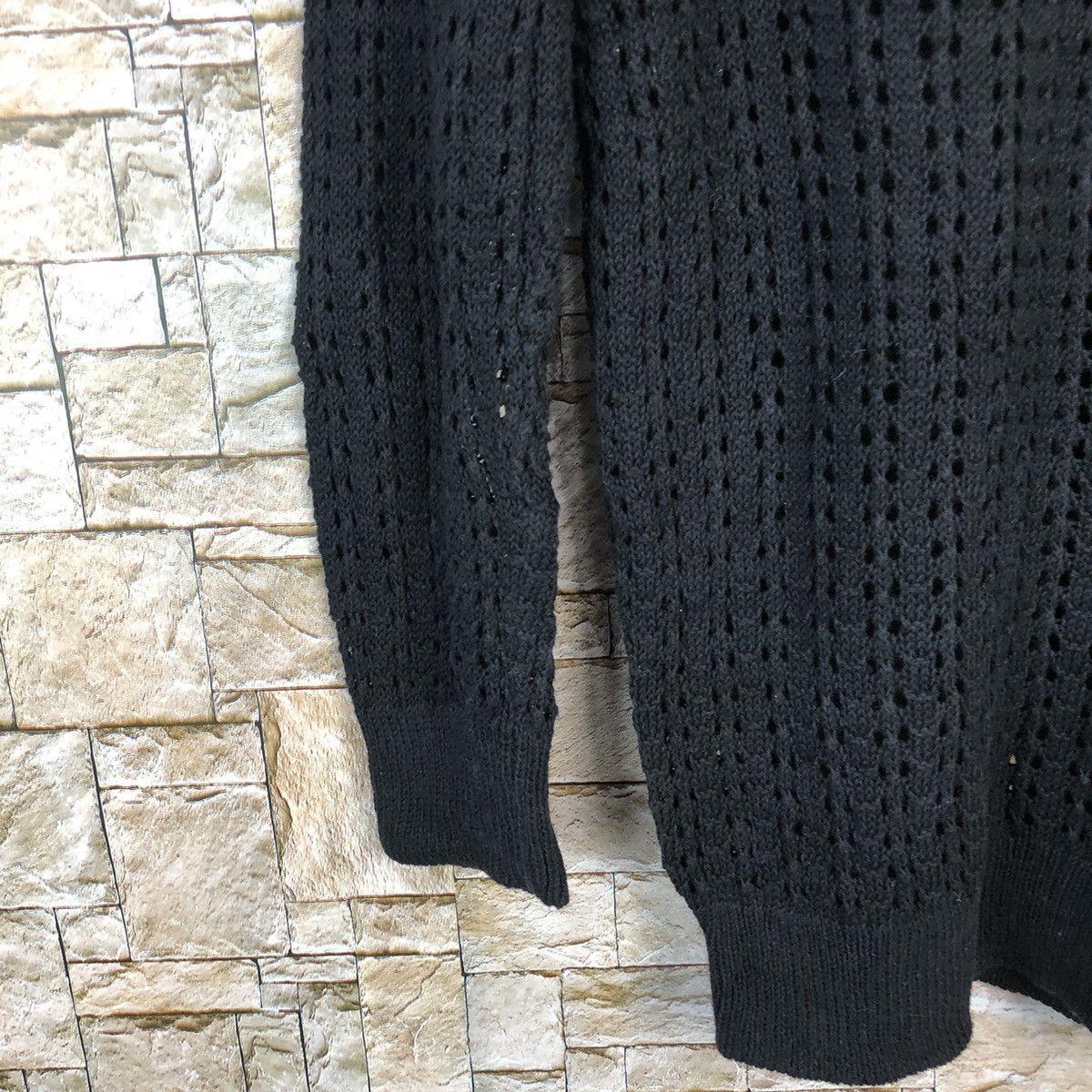 Homespun Knitwear × Japanese Brand Japan crochet meshnet Black Knitwear #A854 Size L / US 10 / IT 46 - 7 Thumbnail