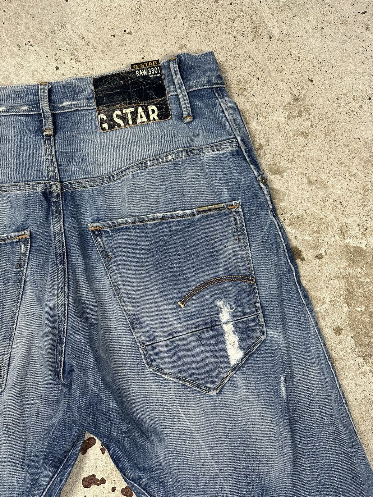 G-Star × Vintage Vintage G Star Raw Arc Loose Tapered Denim Pants Trashed Size US 31 - 15 Thumbnail