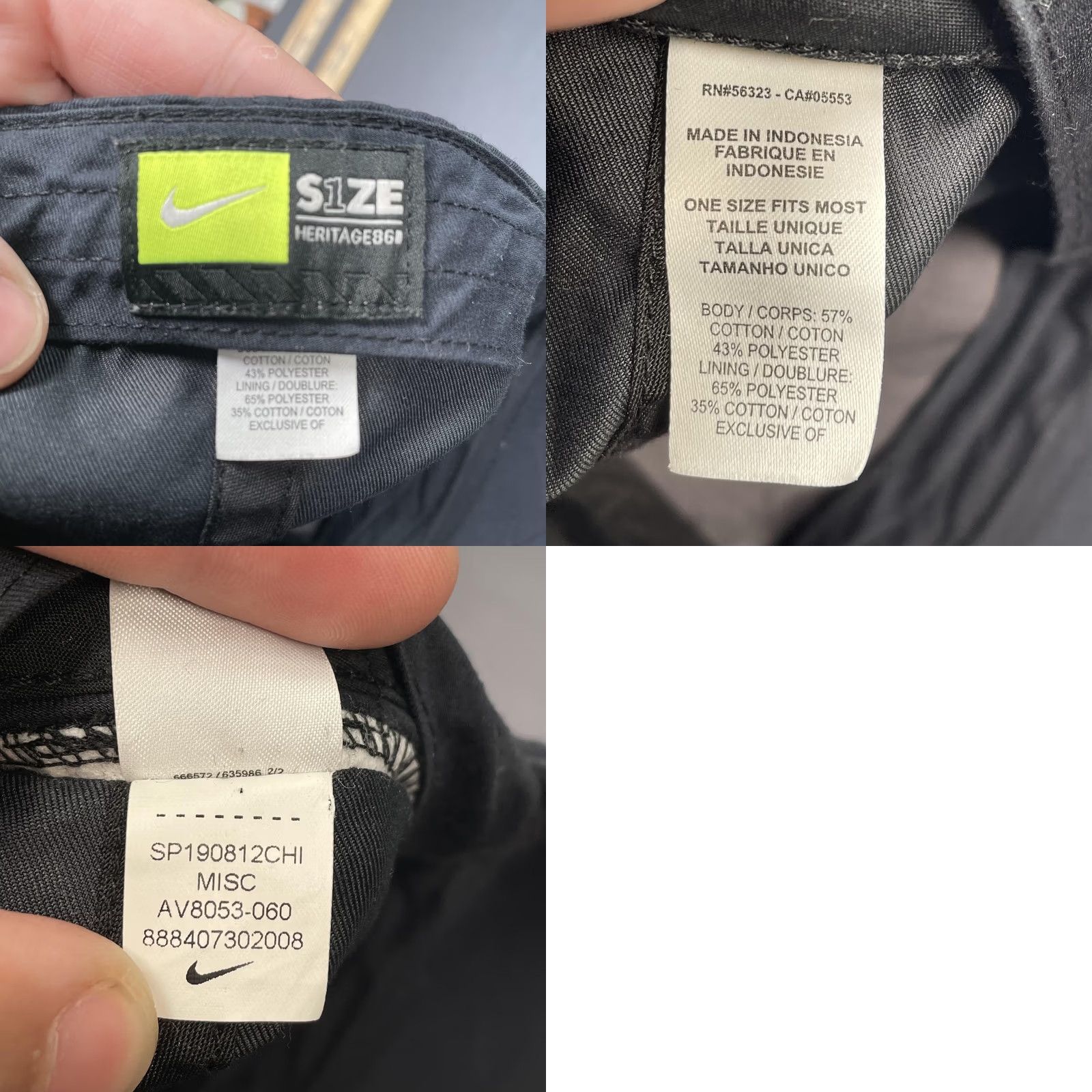 Nike Nike Hat Cap Strap Back Black Twill Lined Breathable Mens One Size AV8053-060 Size ONE SIZE - 8 Thumbnail