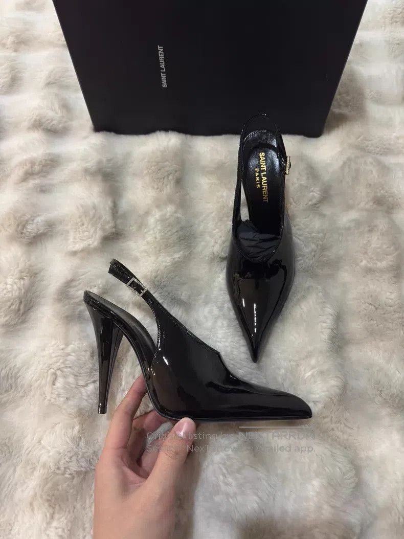Saint Laurent Paris Saint Laurent Paris Crystal Rhinestone Patent Leather Poin Size US 6.5 / IT 36.5 - 2 Thumbnail
