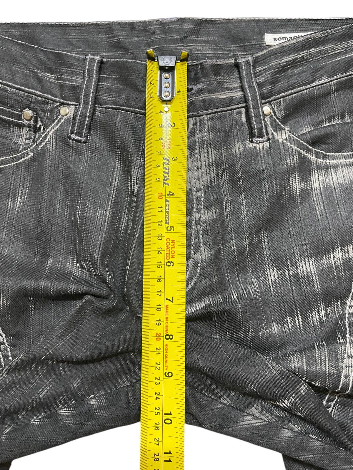 In The Attic Vintage Japan In The Attic Faded Wash Spiral Flocked Flare Size US 29 - 14 Thumbnail