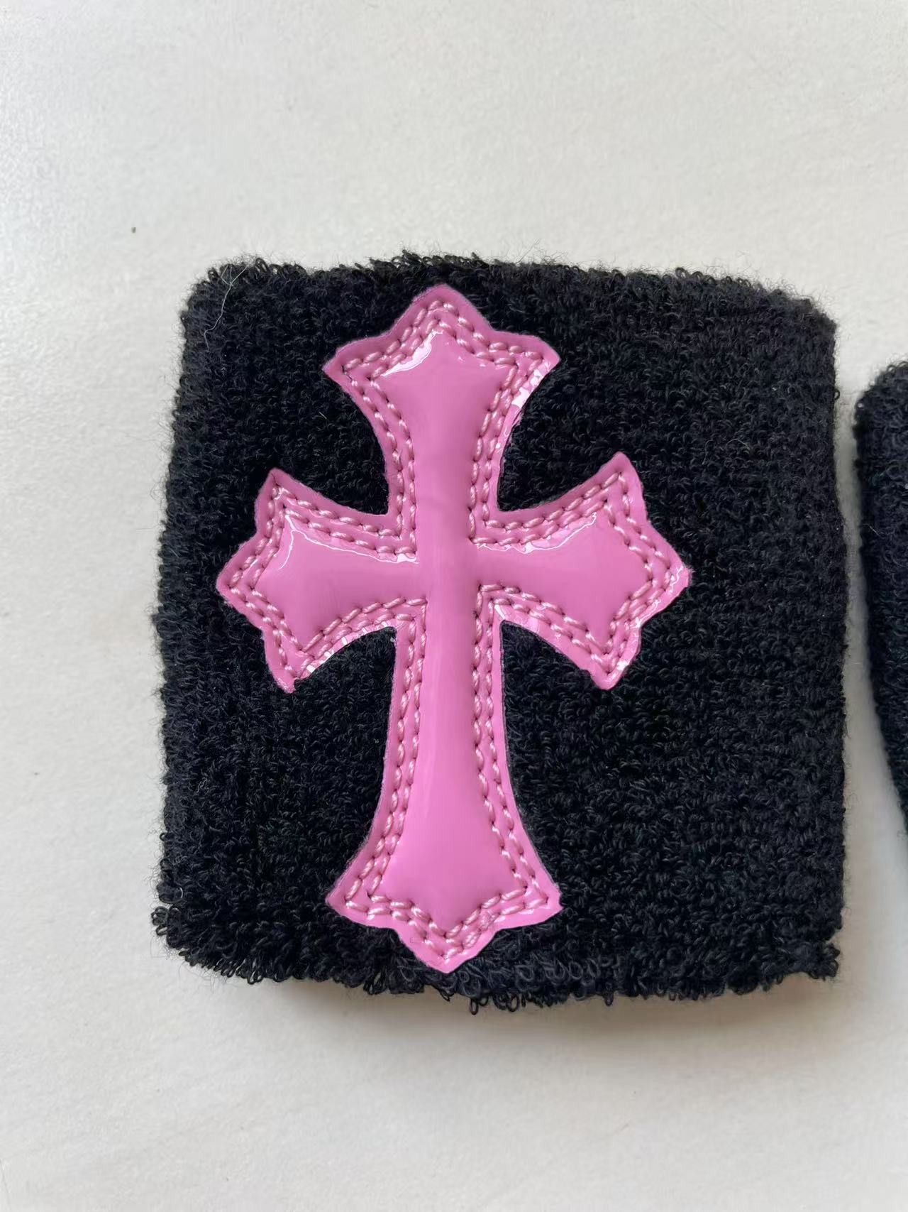 Chrome Hearts Chrome Hearts Pink Patent Leather Cross Patch Sweatbands Size ONE SIZE - 4 Thumbnail