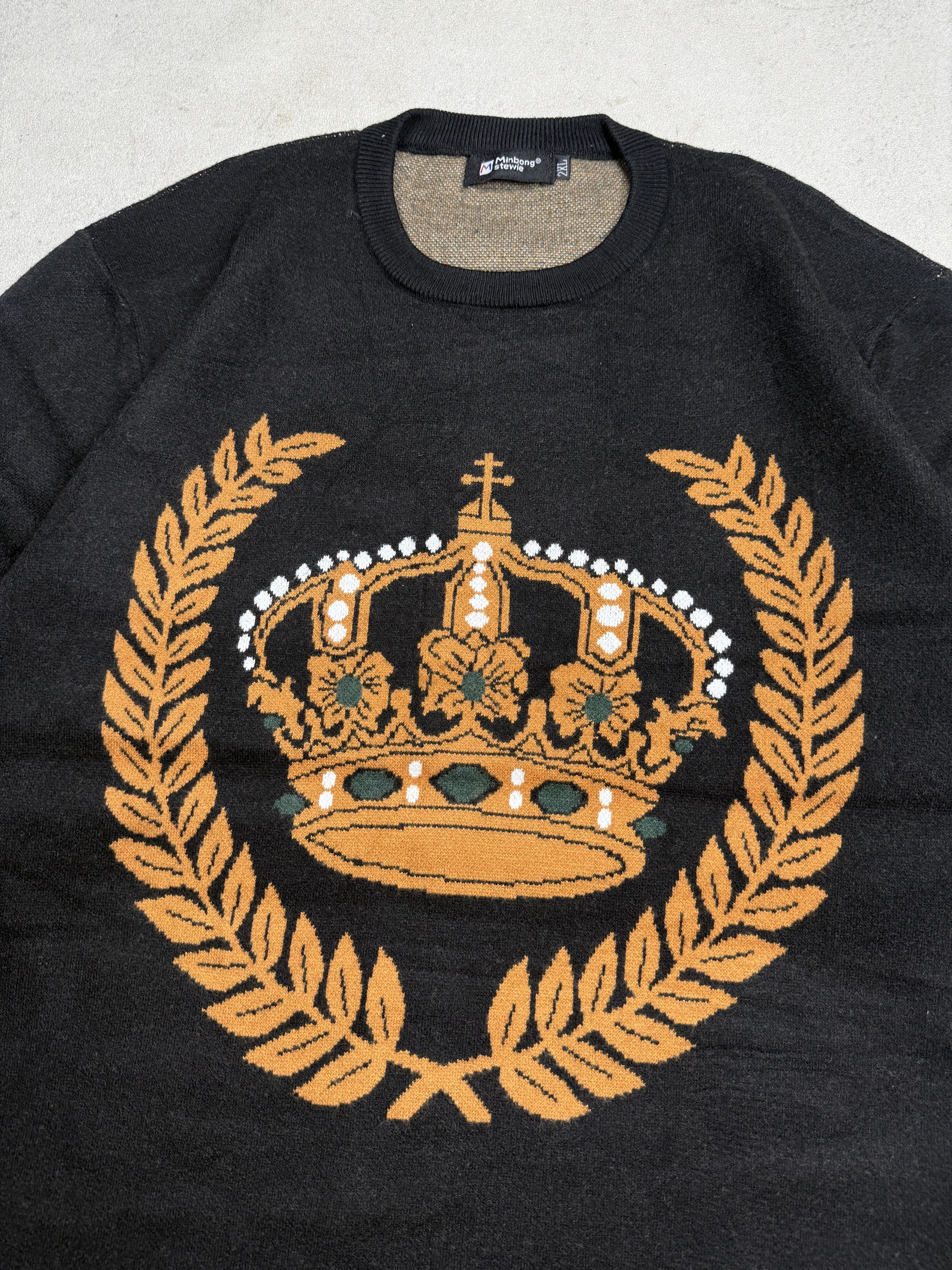 Japanese Brand Crown Black Knit Sweater Size US M / EU 48-50 / 2 - 2 Thumbnail