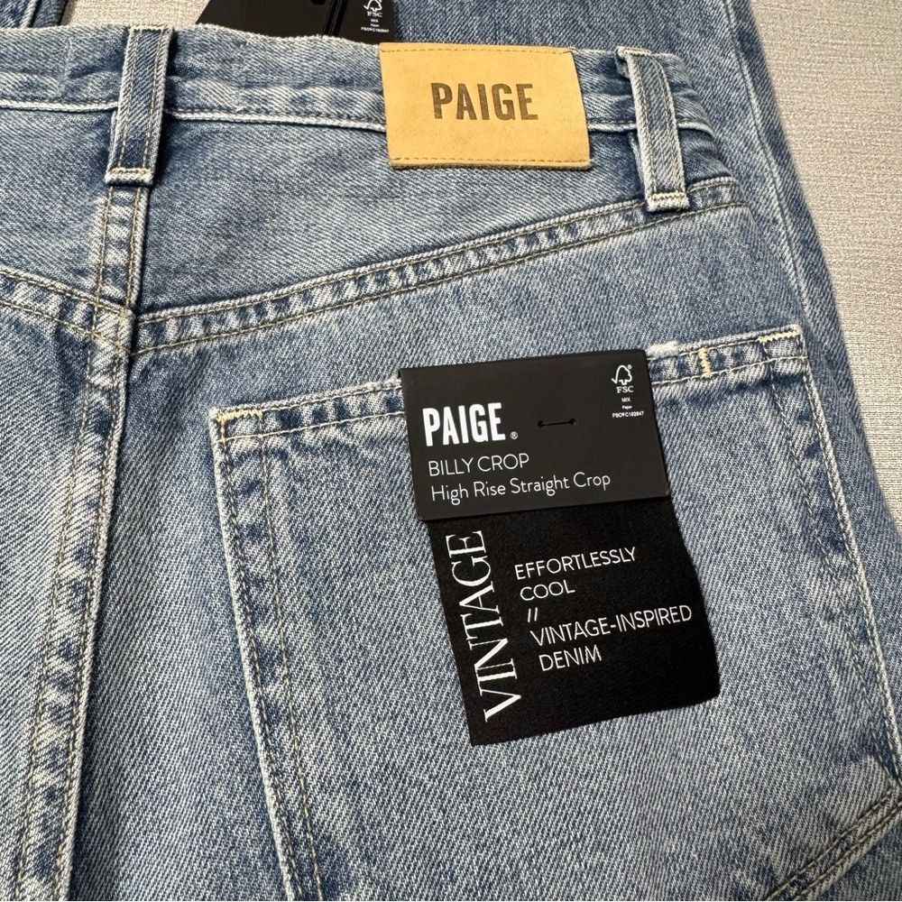 Paige NWT New $249 Paige Billy High Waist Crop Straight Leg Jeans Size 25" / US 0 / IT 36 - 9 Thumbnail