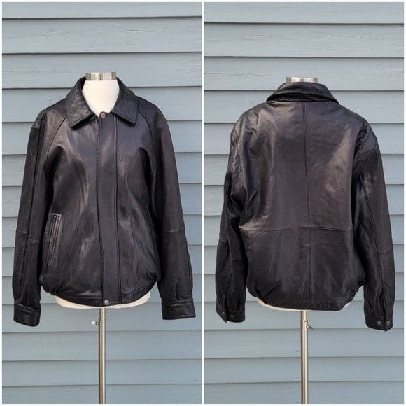 Liz Claiborne Vintage 90s y2k Claiborne Buttery Soft Black Lambskin Leathe Size US L / EU 52-54 / 3 - 6 Thumbnail