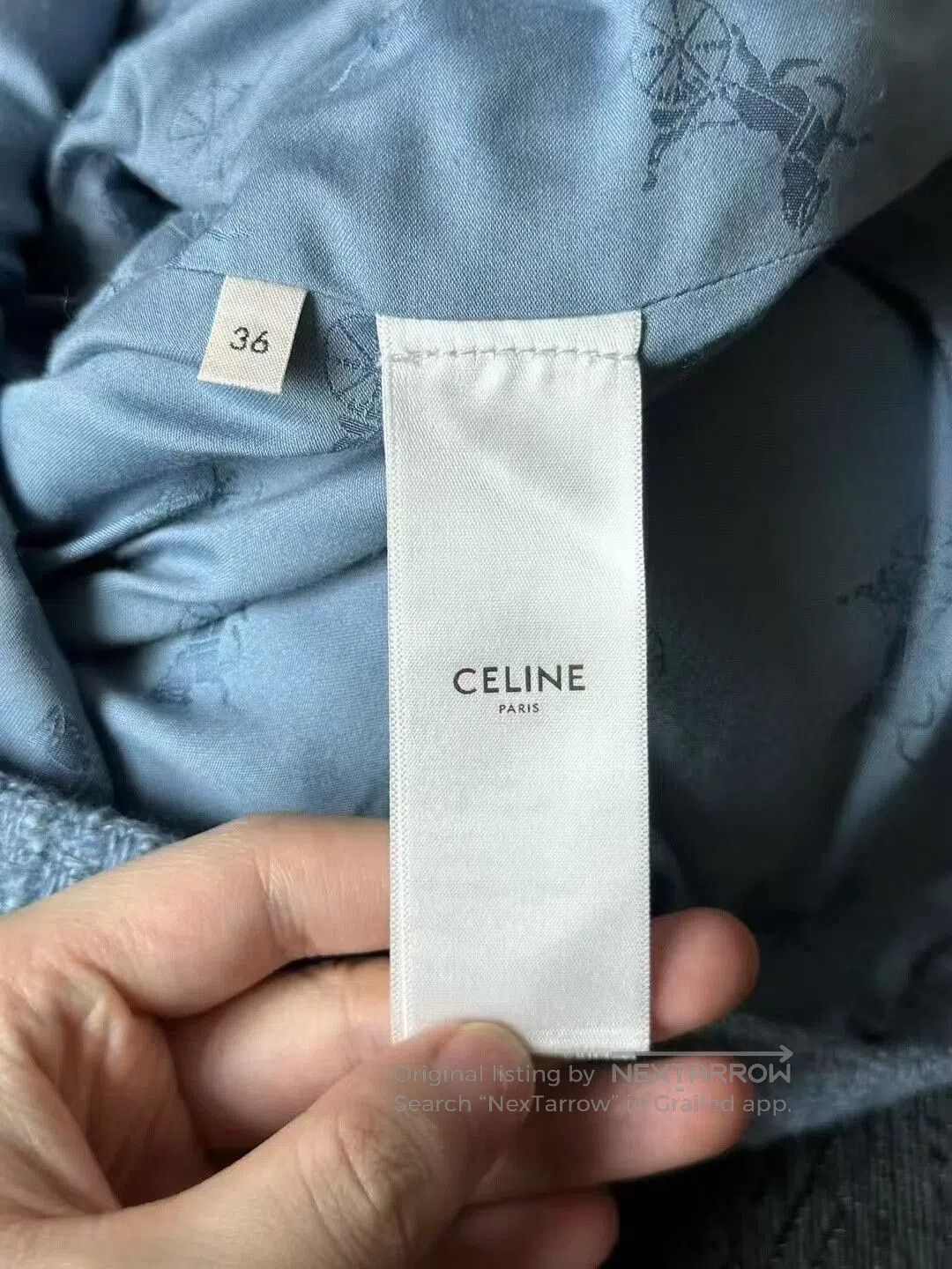 Celine celine blue double-breasted wool coat. Size S / US 4 / IT 40 - 5 Thumbnail