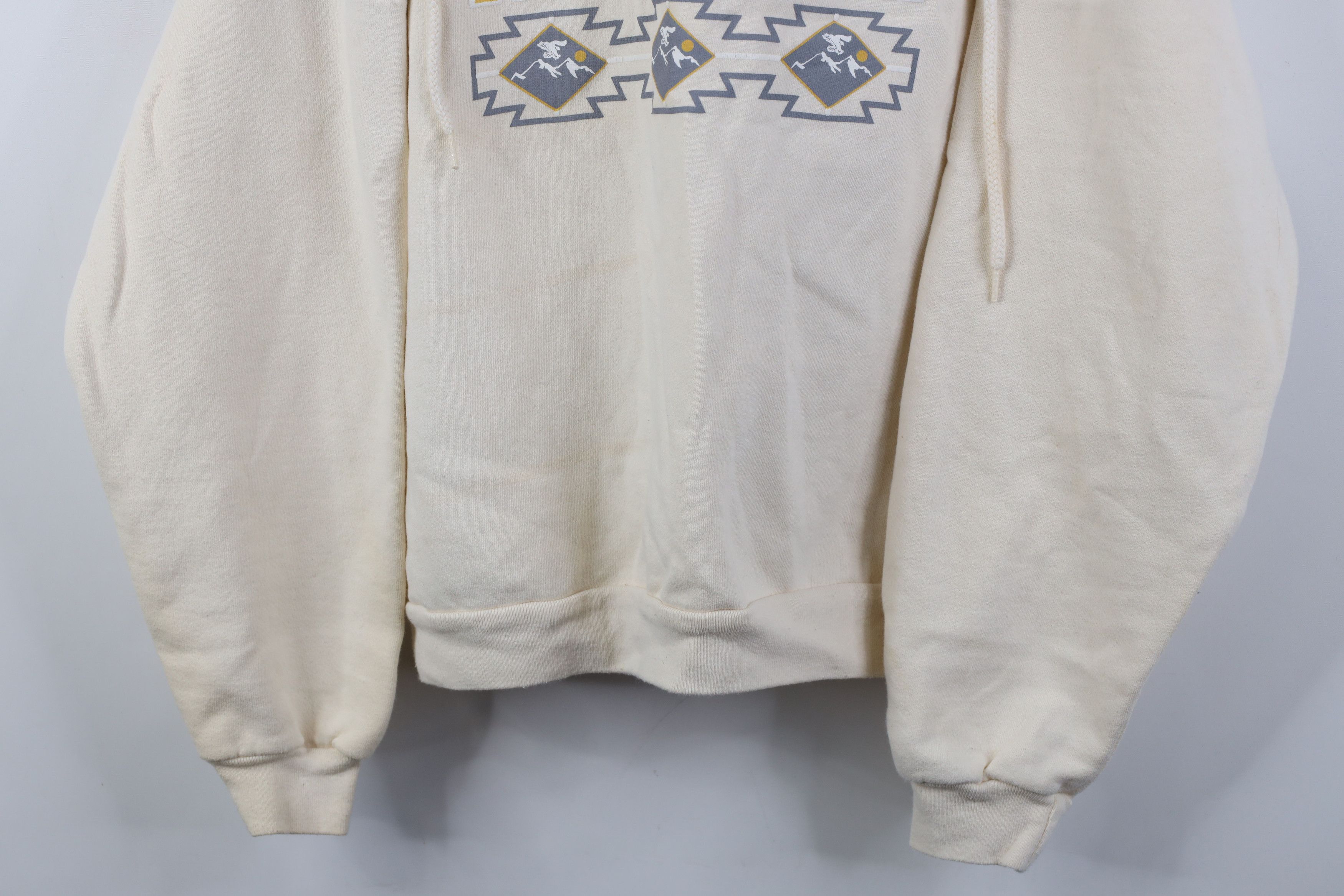 Vintage 90s Streetwear Alaska Half Zip Sweatshirt Cream USA