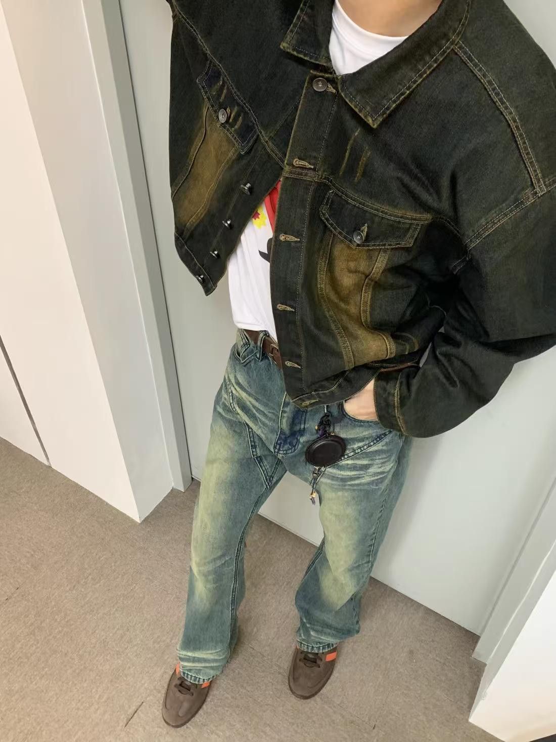 Japanese Brand × Jean Washed distressed straight loose flared jeans Size US 32 / EU 48 - 4 Thumbnail