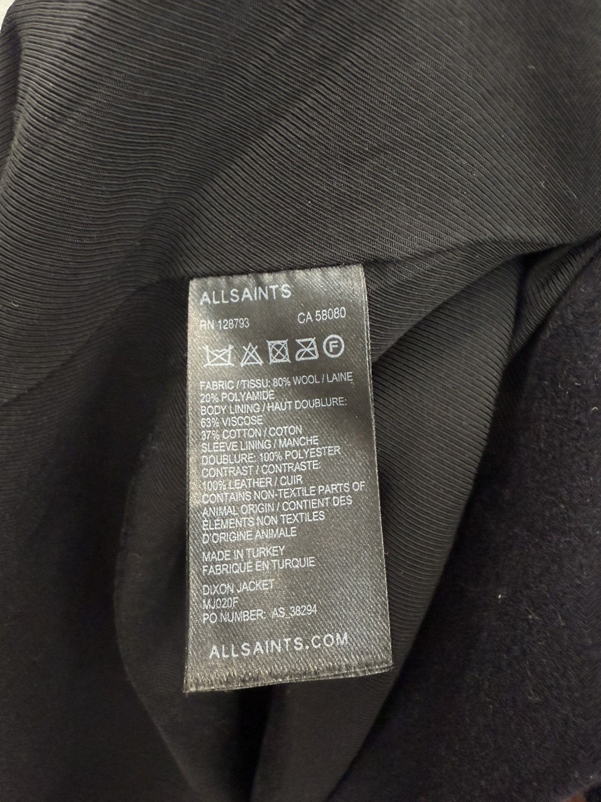 Allsaints Allsaints Dixton Wool Leather Jacket Size US XL / EU 56 / 4 - 5 Thumbnail