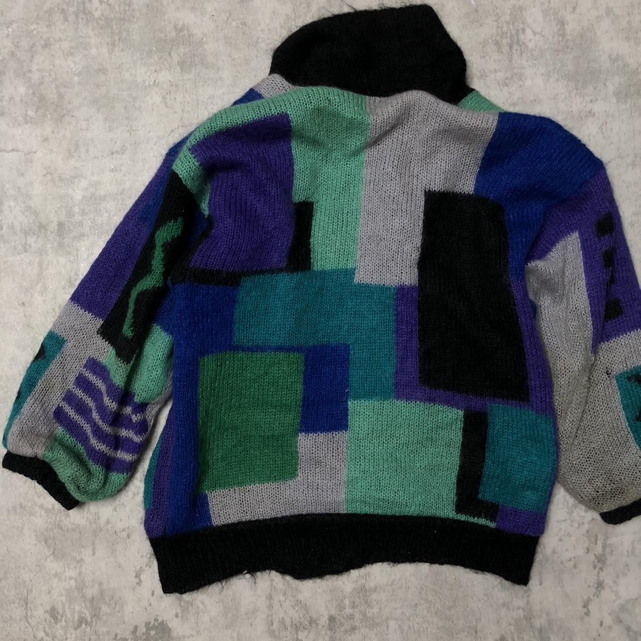 Other 80s vintage abstract patterned cardigan with 3D embroidery Size US M / EU 48-50 / 2 - 7 Thumbnail