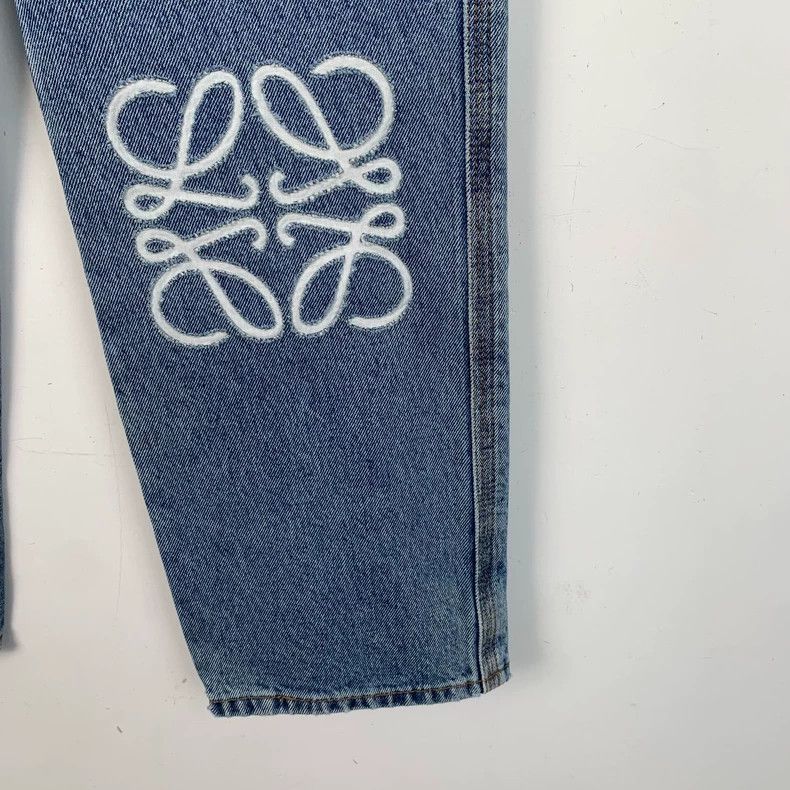 Loewe Loewe size32 Blue logo embroidered cotton casual straight l Size 42" / US 20 - 4 Thumbnail