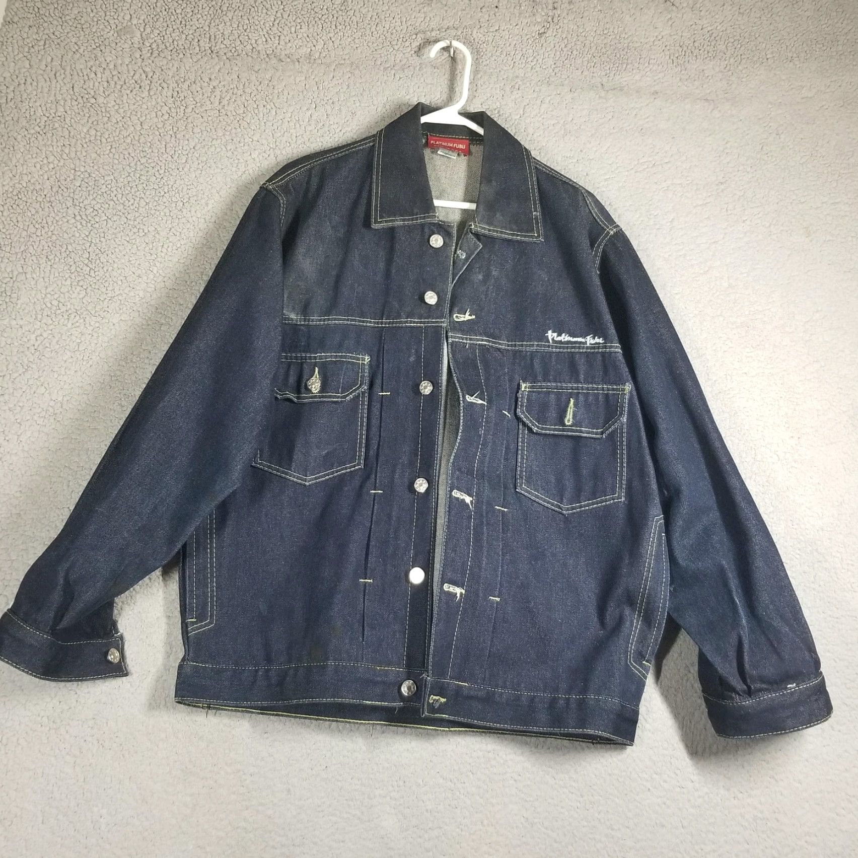 Fubu VINTAGE Platinum FUBU Jacket Mens L Blue Denim Fat Albert Hip Hop USA Y2K Size US L / EU 52-54 / 3 - 5 Thumbnail