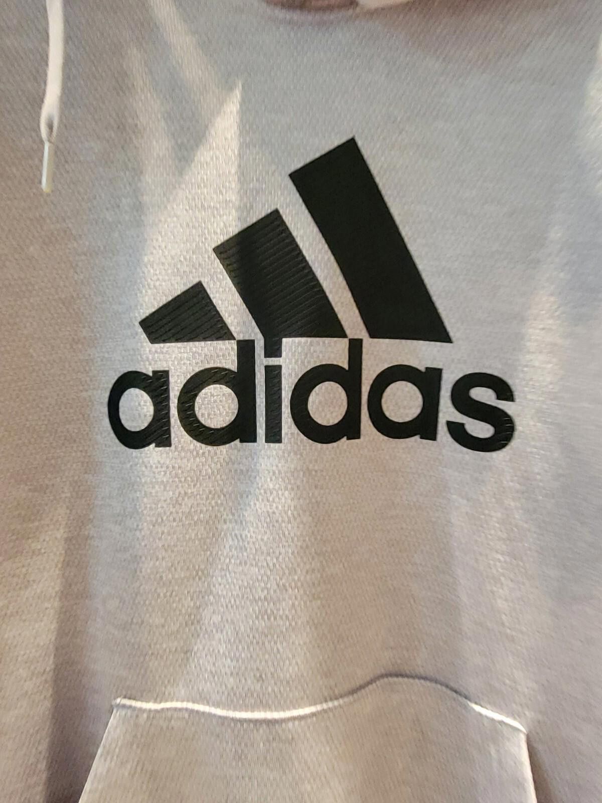 Adidas Adidas Mens Pullover Hoodie Sweater Light Gray Black Size L Size US L / EU 52-54 / 3 - 5 Thumbnail