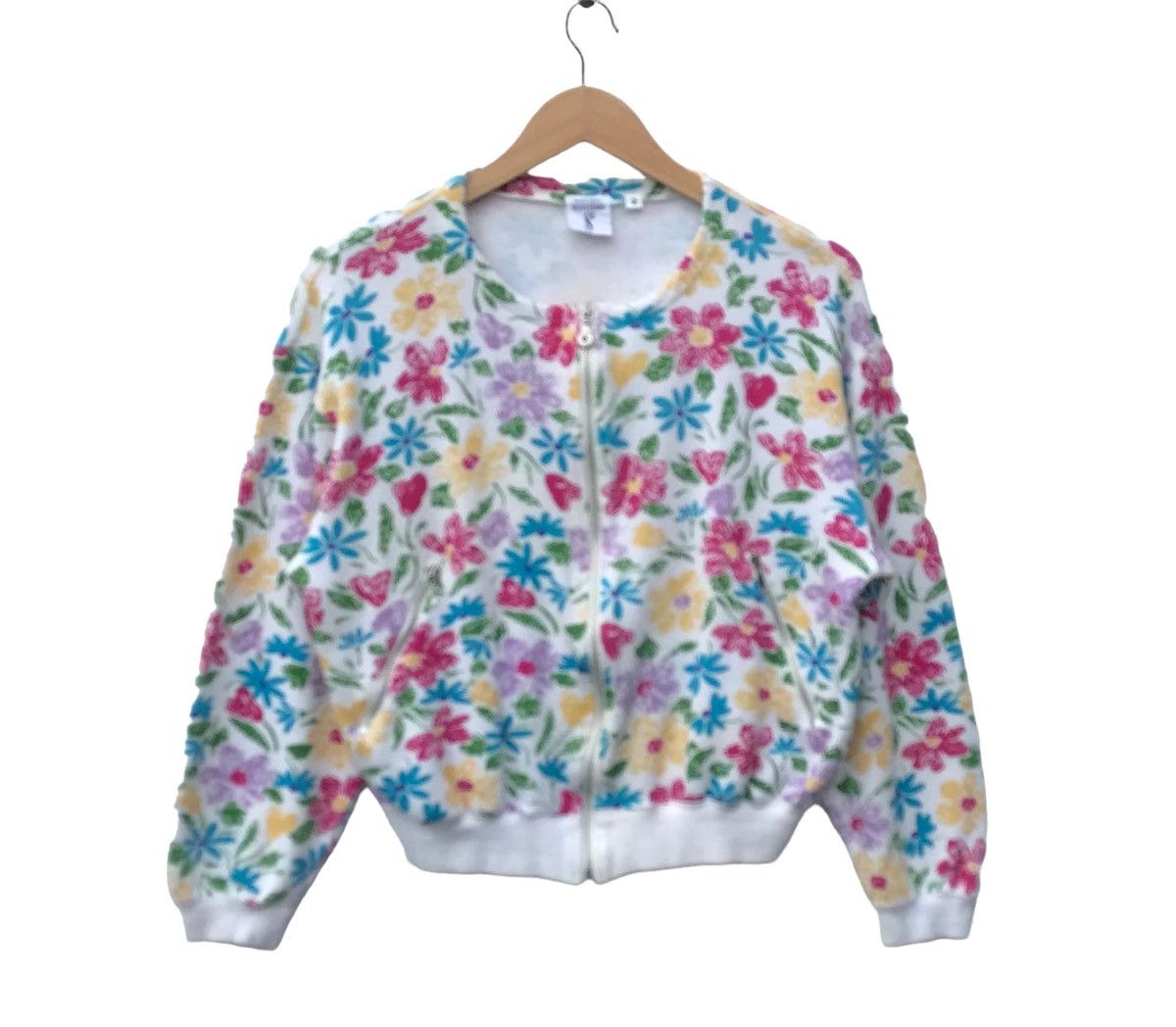 Japanese Brand Vintage Huitieme Overprinted Multicolour Floral Sweater Size M / US 6-8 / IT 42-44 - 1 Thumbnail