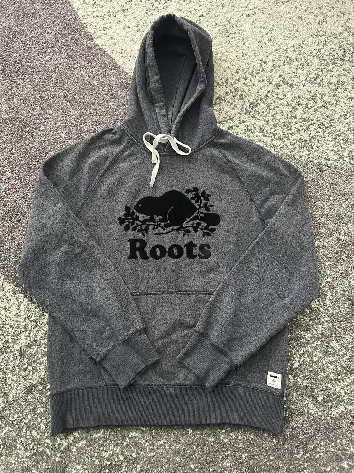 Roots Roots Beaver Logo Hoodie – Charcoal Heather Fleece Size US M / EU 48-50 / 2 - 1 Thumbnail
