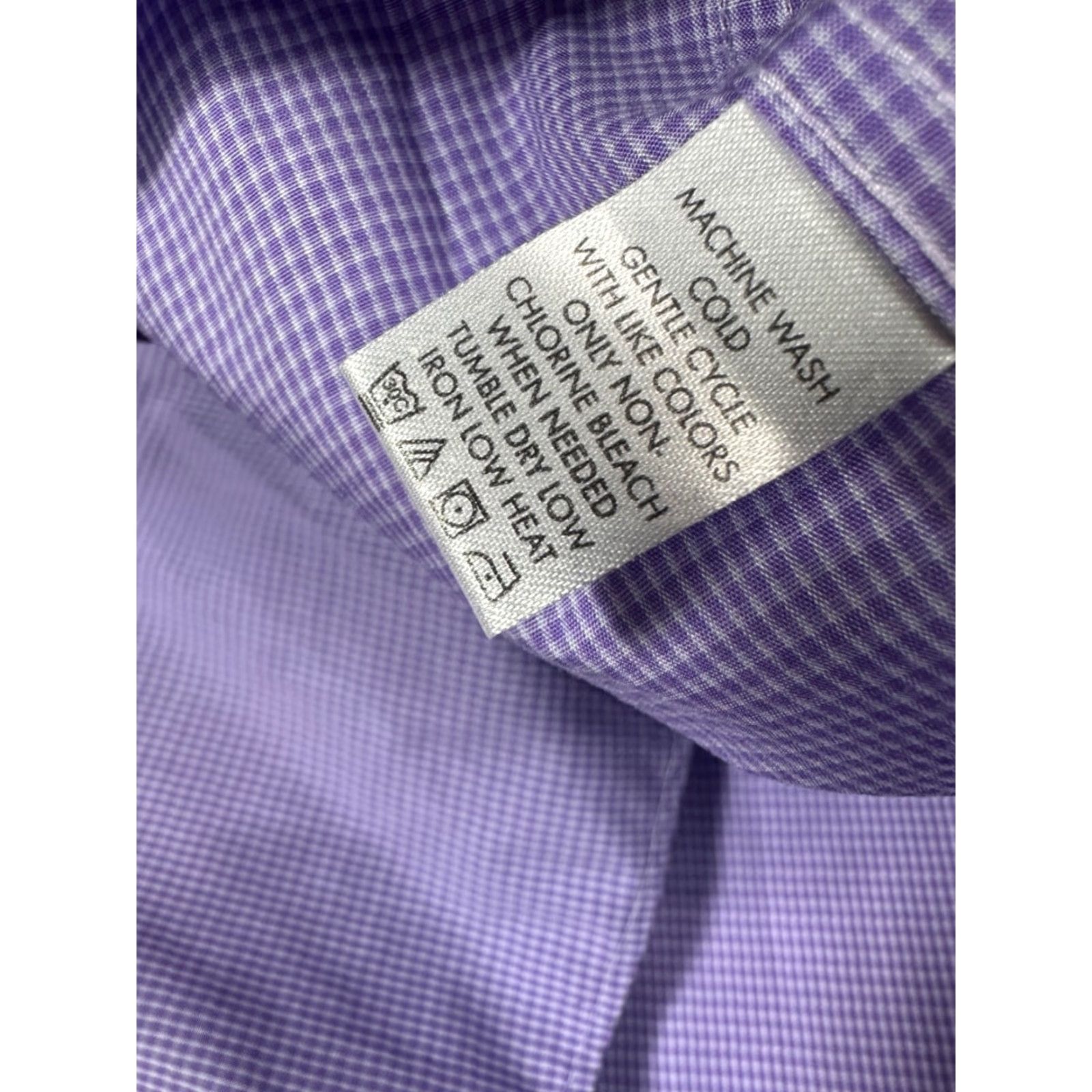 Calvin Klein Calvin Klein Mens Long Sleeve Button-Up Shirt XL Purple Cotton Blend Non-Iron Micro Plaid Size US XL / EU 56 / 4 - 7 Thumbnail