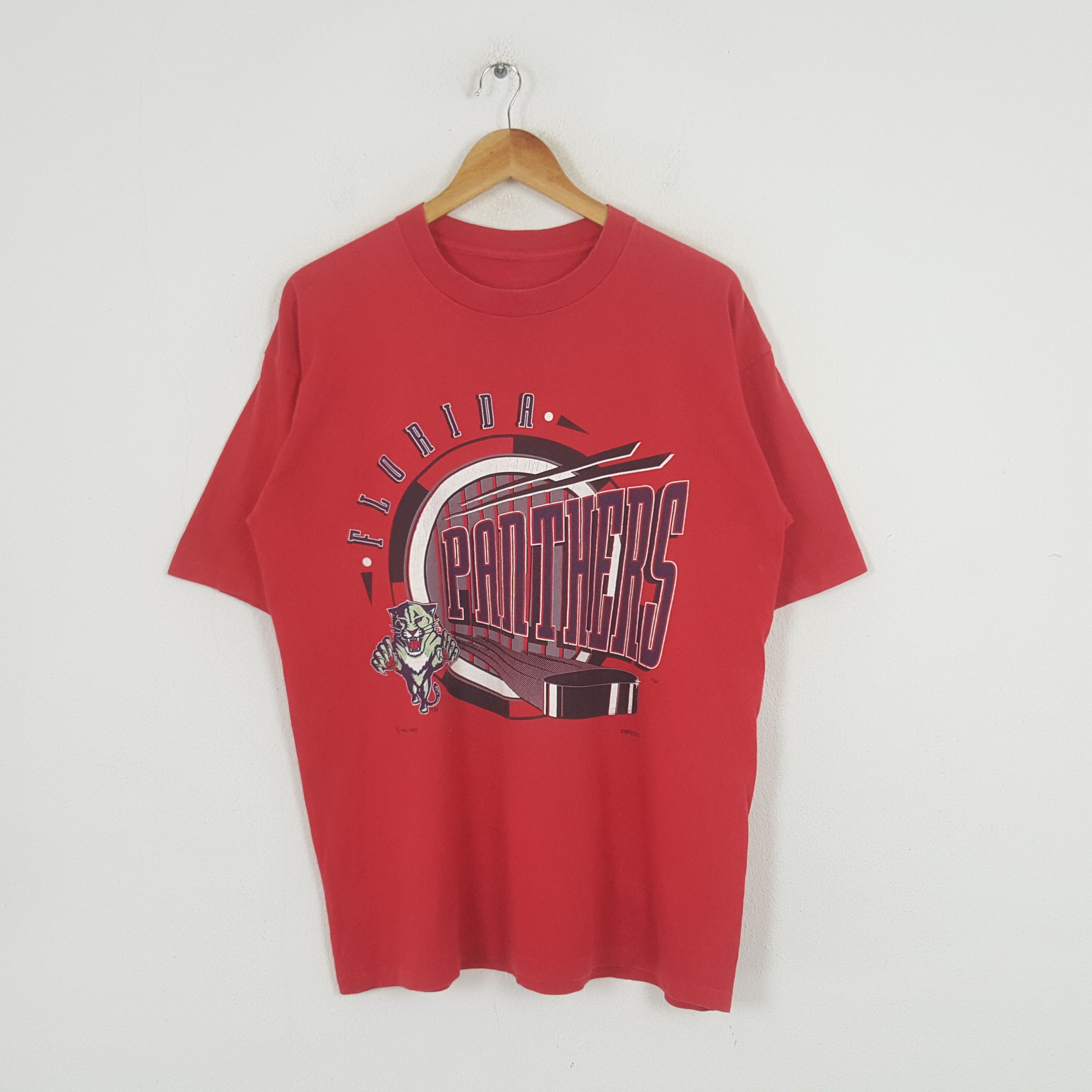 NHL × Vintage Vintage Florida Panthers Hockey Team Tshirt C276N65 Size US L / EU 52-54 / 3 - 1 Thumbnail
