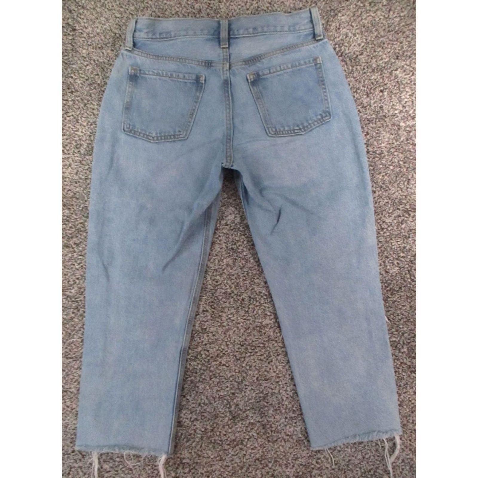 Old Navy Old Navy Jeans Womens 6 Blue High Rise Slouchy Straight Distressed Crop 29x24 Size 28" / US 6 / IT 42 - 4 Thumbnail