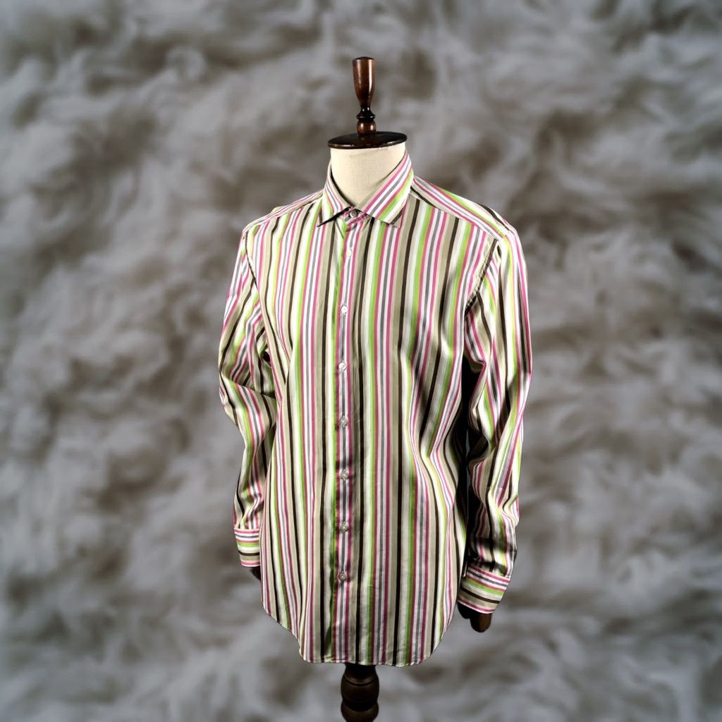 Etro ETRO Mens Shirt Size 44 Multicolor Cotton Striped - US BUYER NOTE Size US XXL / EU 58 / 5 - 1 Thumbnail