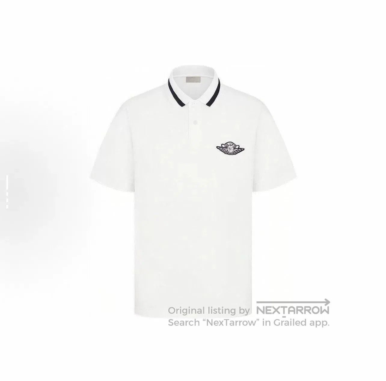 Japanese Brand Dior Jordan Embroidered Short-Sleeve Polo. Size US XL / EU 56 / 4 - 1 Thumbnail