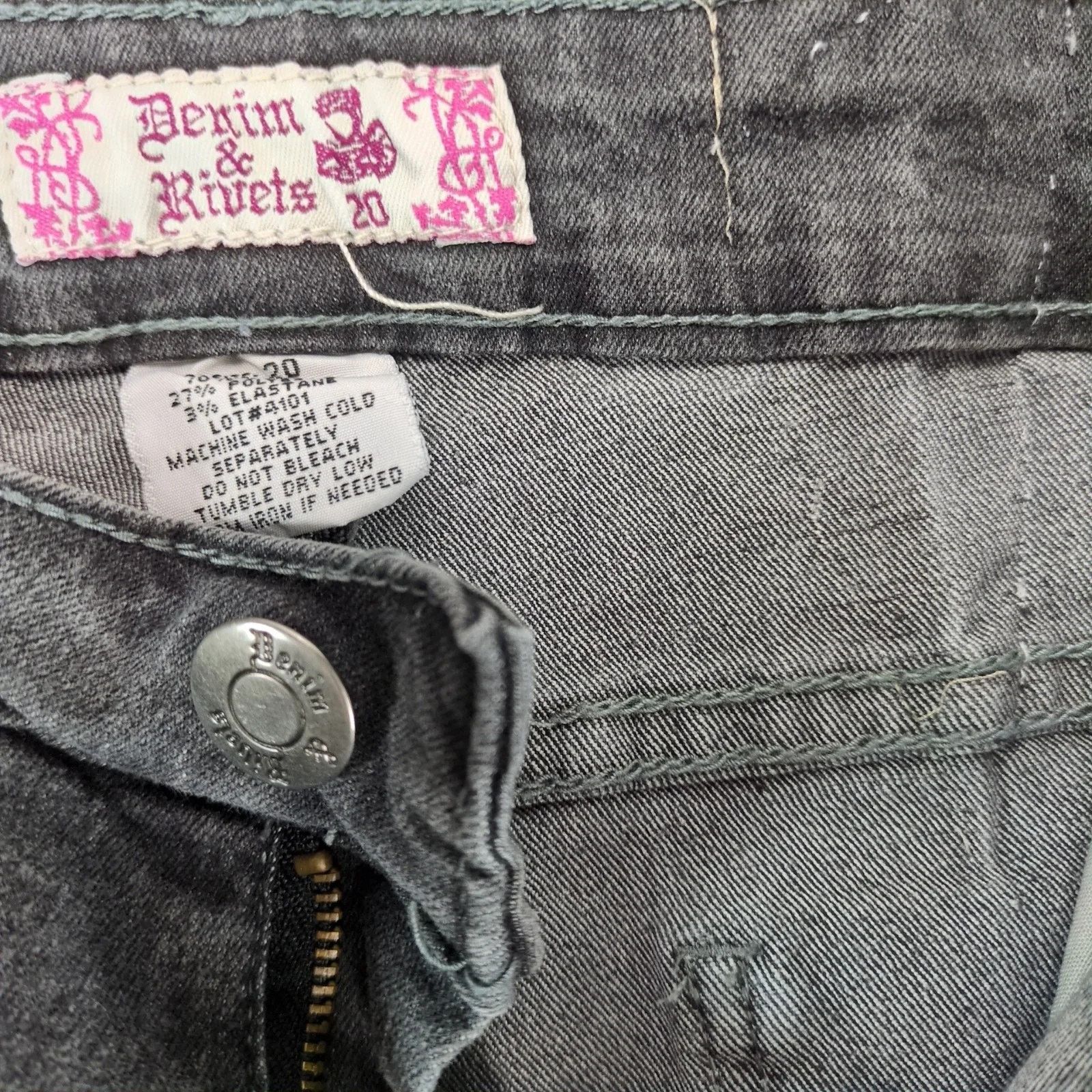 Other Denim & Rivets Y2K Charcoal Jeans Women's 34x29" Side Stripe Size 42" / US 20 - 3 Thumbnail