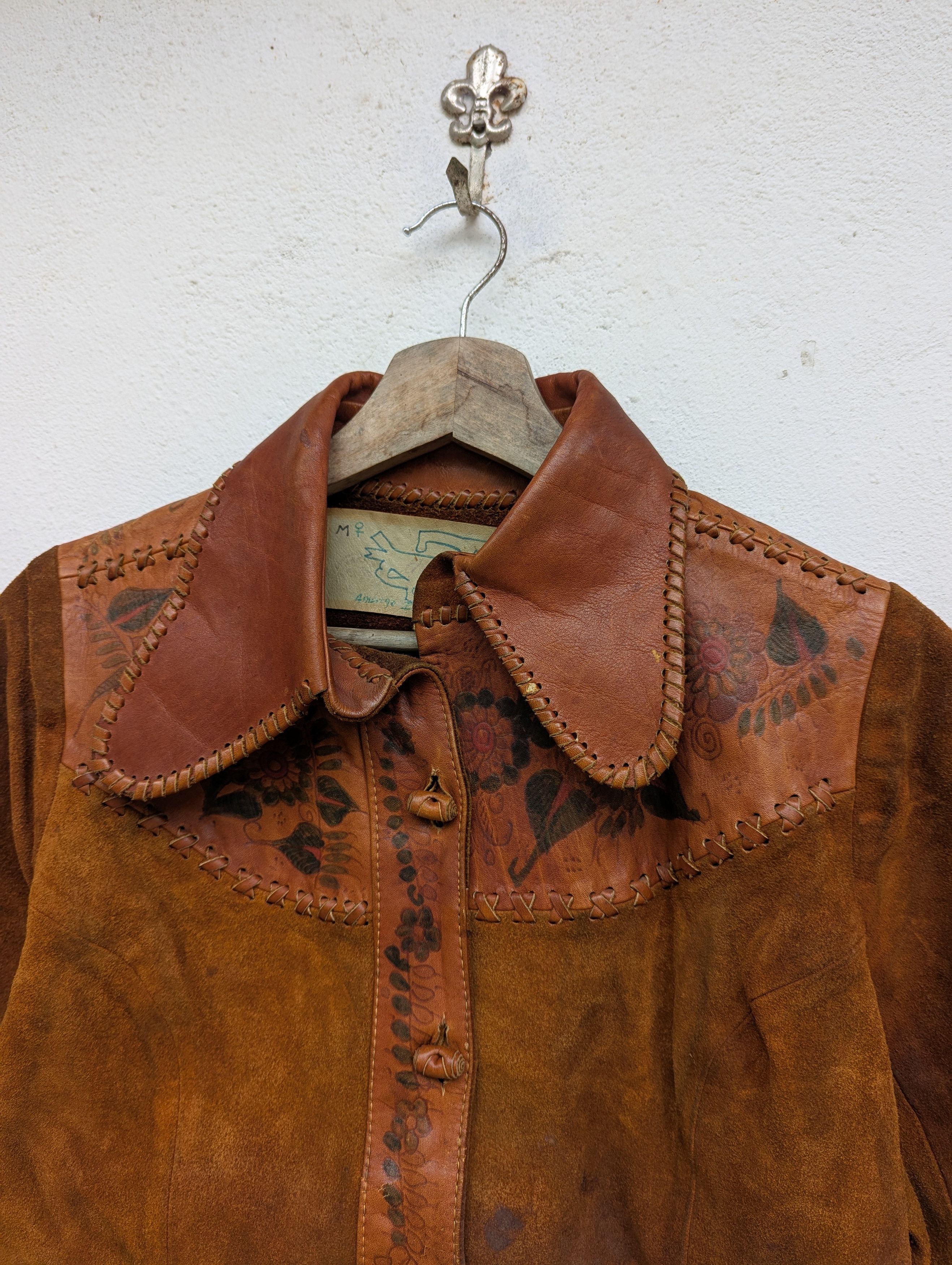 Handmade HANDMADE LEATHER JACKET FLOWER MOTIFS Size M / US 6-8 / IT 42-44 - 6 Thumbnail