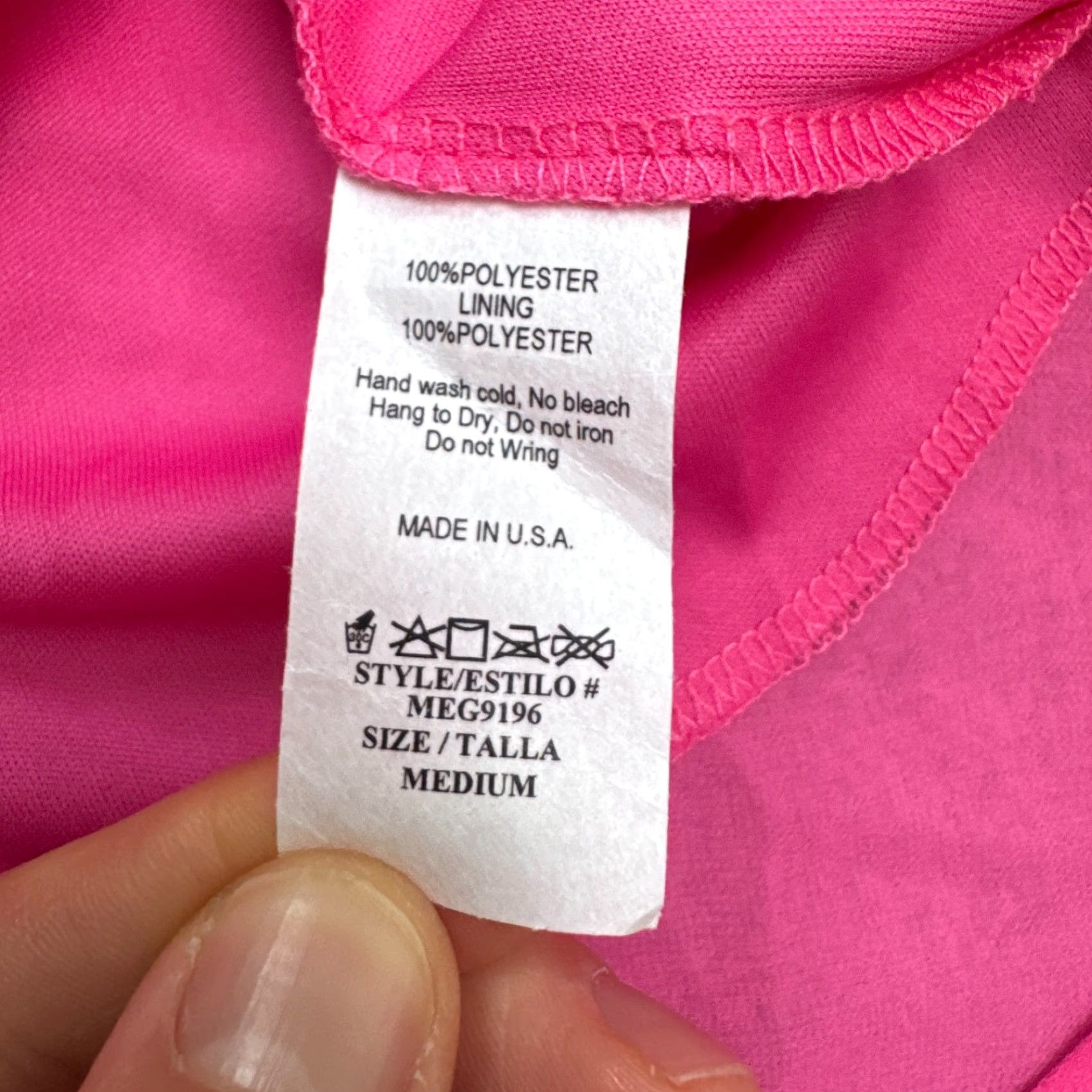 Vintage Meghan Dress Womens Medium Pink Lined Chiffon Polyester Halter Mini Tank Slip Solid Size M / US 6-8 / IT 42-44 - 5 Thumbnail
