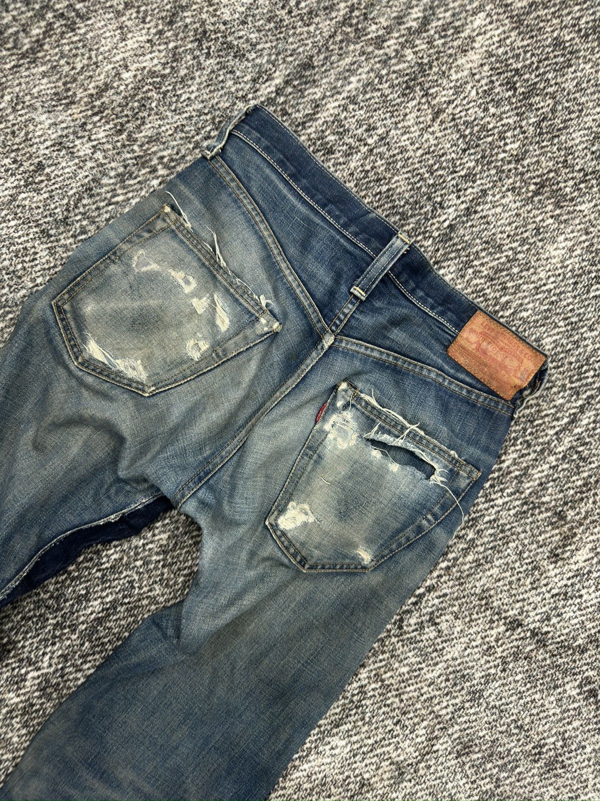 Levi's × Levi's Vintage Clothing Vintage Levis Redline Selvedge Custom Repaired Sashiko Boro Size US 30 / EU 46 - 11 Thumbnail
