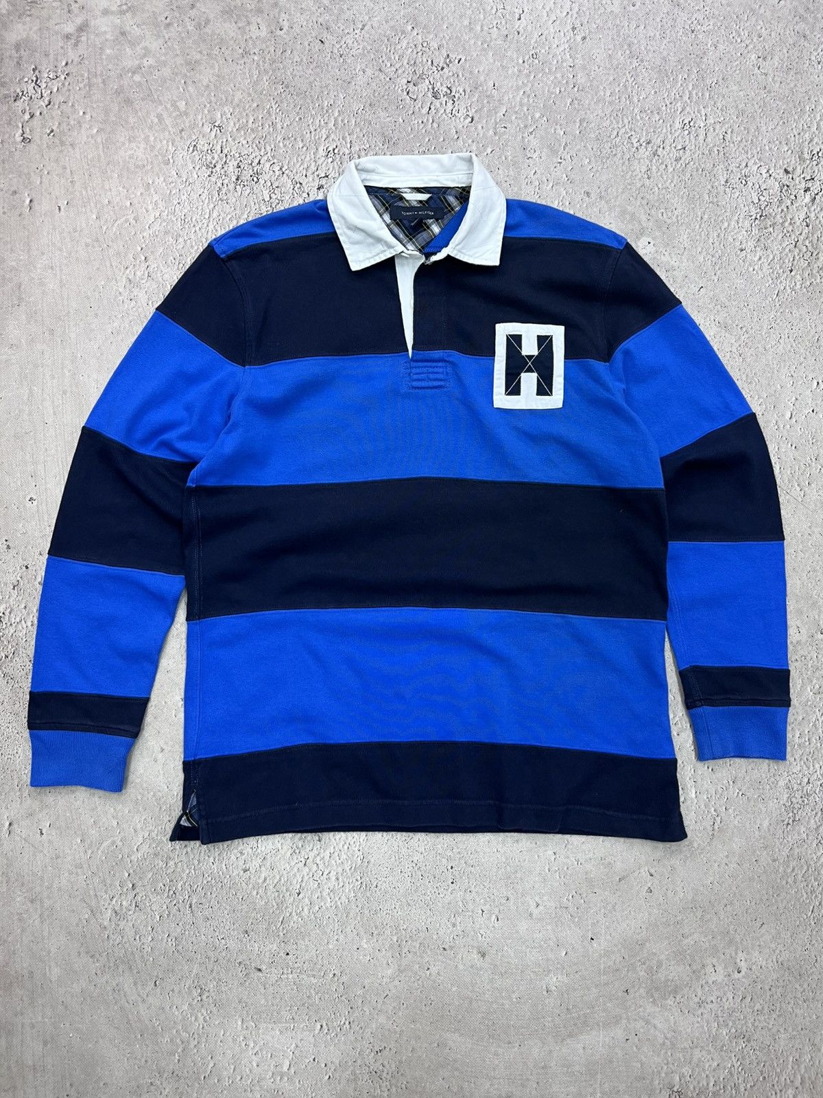 Tommy Hilfiger × Vintage Vintage TOMMY HILFIGER Rugby Striped Sweatshirt M494 Size US M / EU 48-50 / 2 - 2 Thumbnail