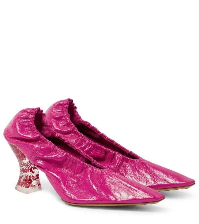 Bottega Veneta o1n1vont1224 Almond Lambskin Pumps in Hollyhock Pink Size US 9.5 / IT 39.5 - 2 Thumbnail