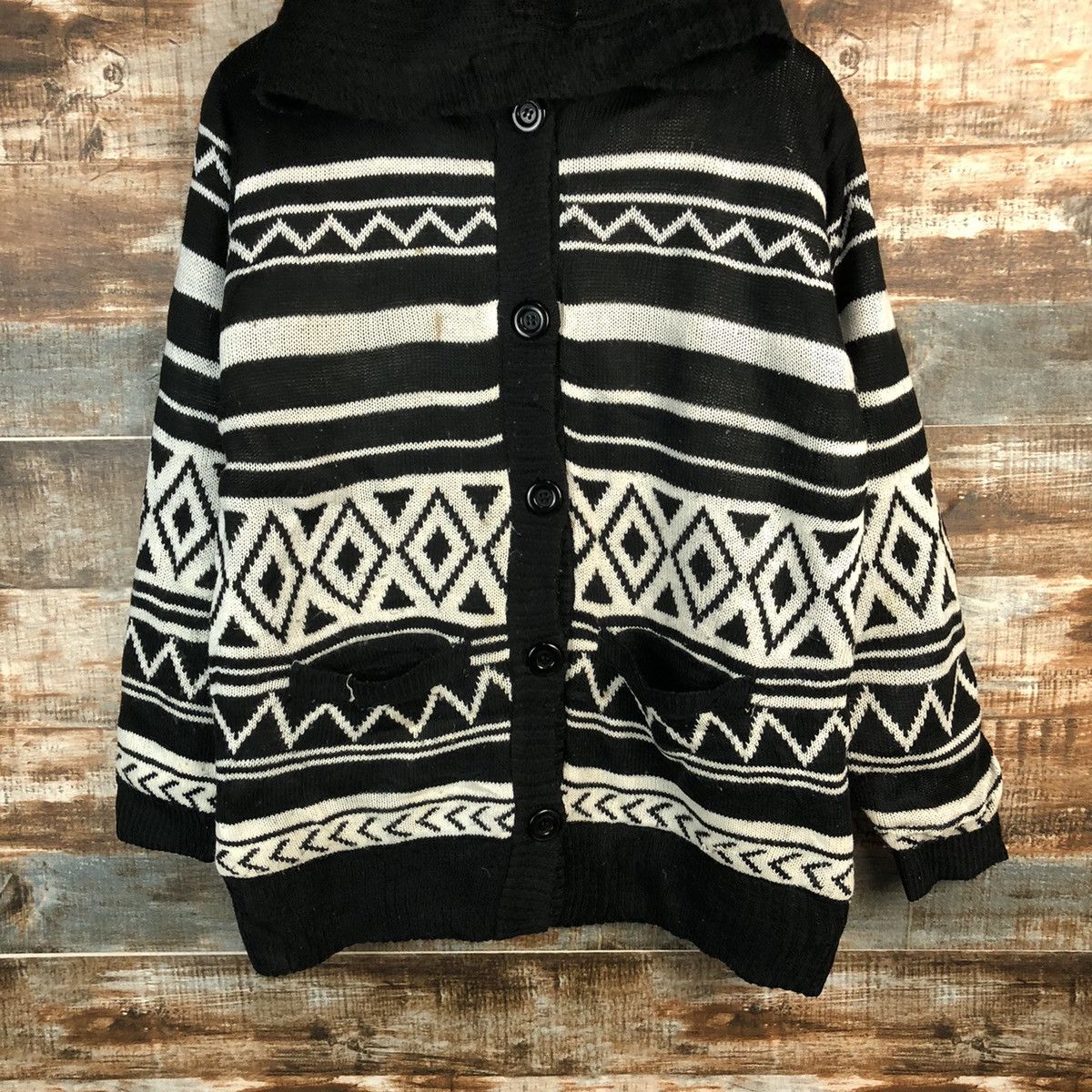 Homespun Knitwear × Japanese Brand Putietal art Black Hoodie Knitwear #A1260 Size US L / EU 52-54 / 3 - 6 Thumbnail