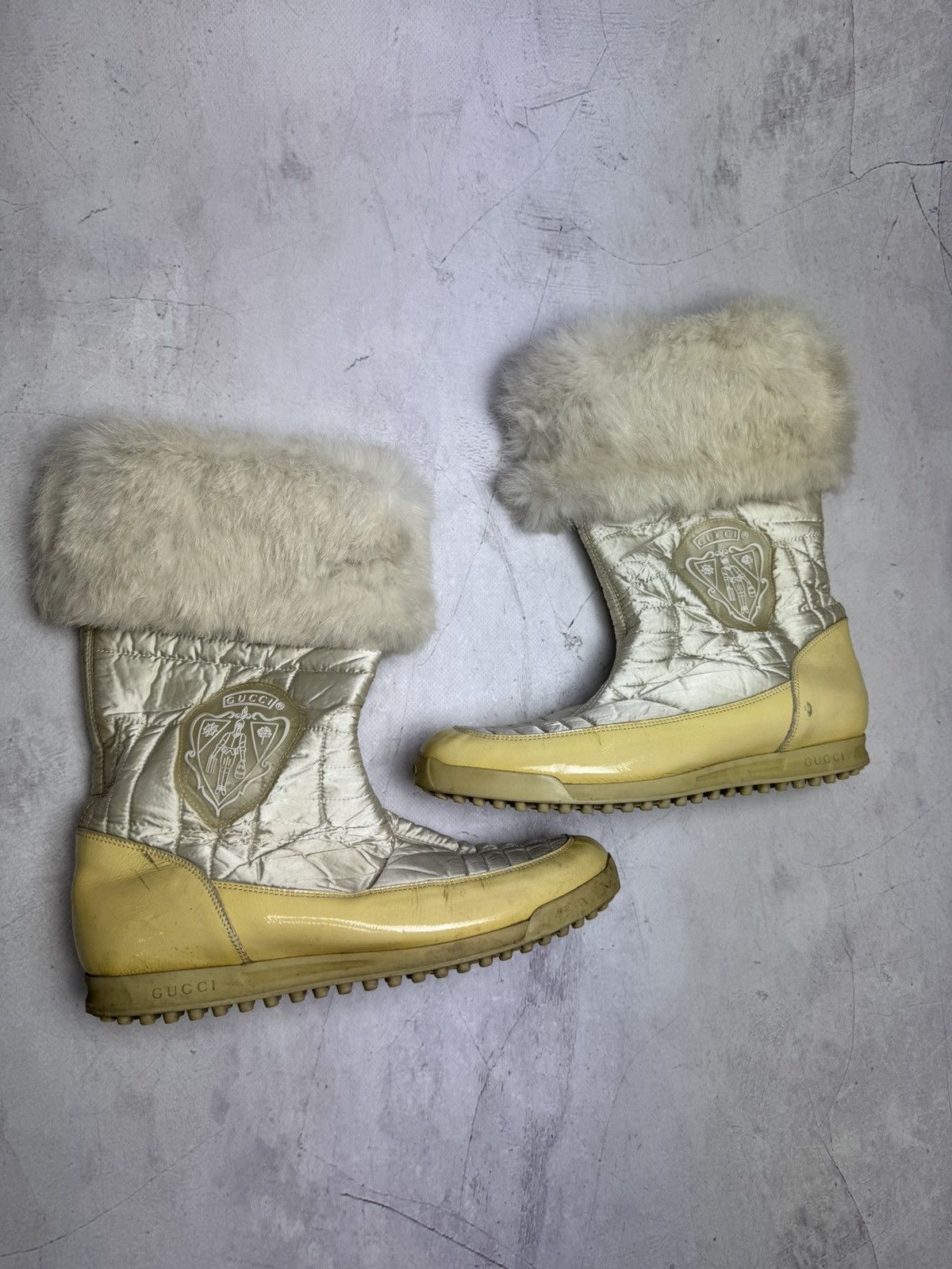 Gucci Gucci Fur Trim Quilted Winter Boots Wide Relaxed Fit Size US 10.5 / IT 40.5 - 4 Thumbnail
