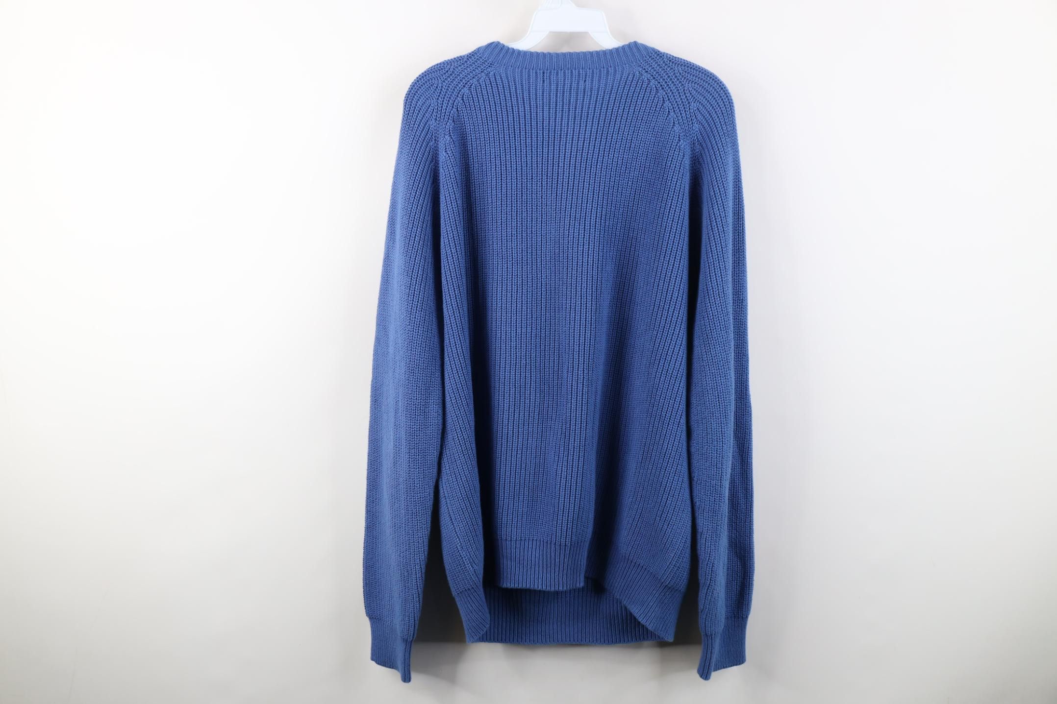 Lands' End Vintage 90s Lands End Ribbed Knit Crewneck Sweater Blue USA Size US L / EU 52-54 / 3 - 8 Thumbnail
