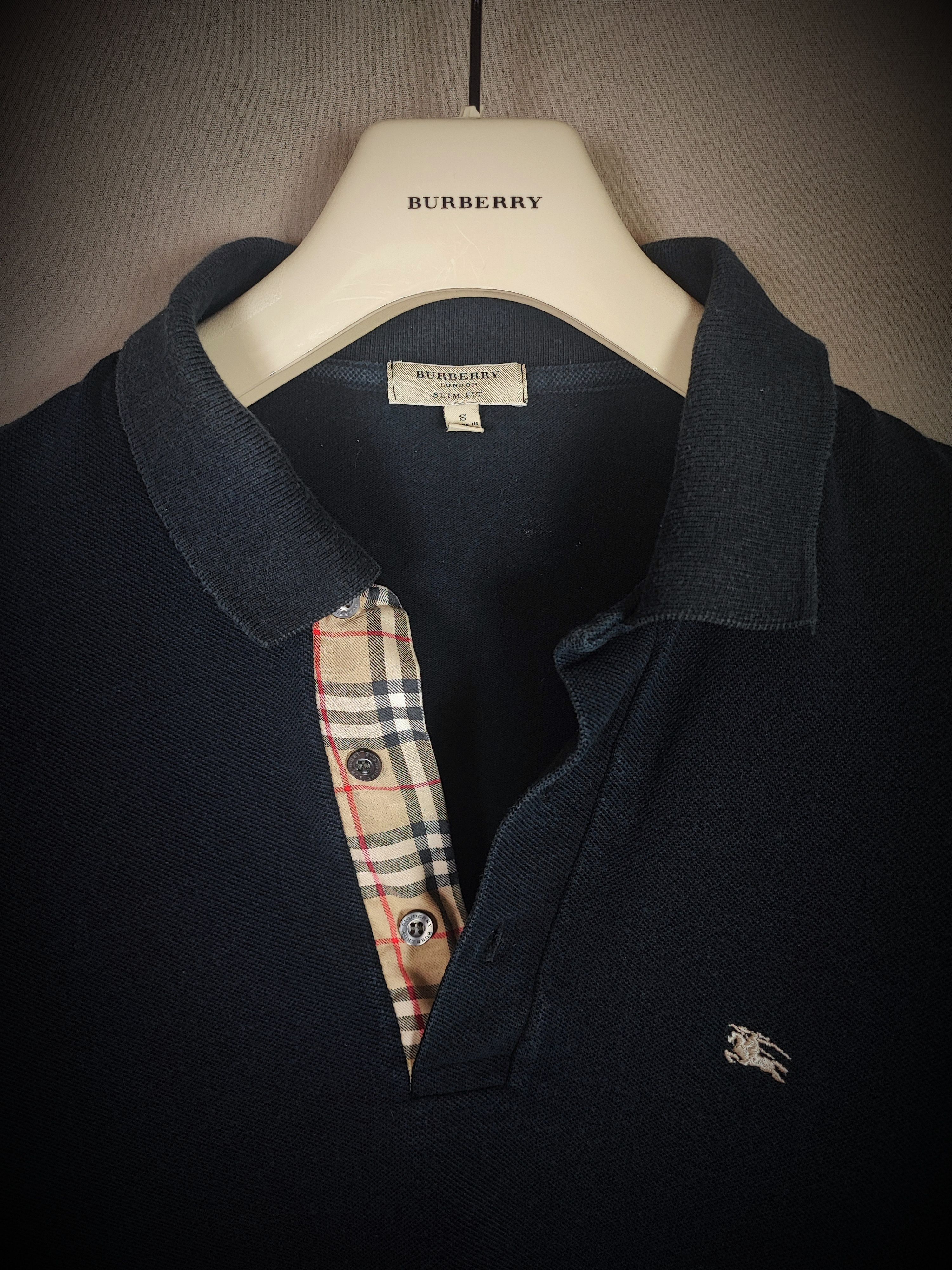 image of Burberry Polo Shirt S Black, Men's (Size Small)