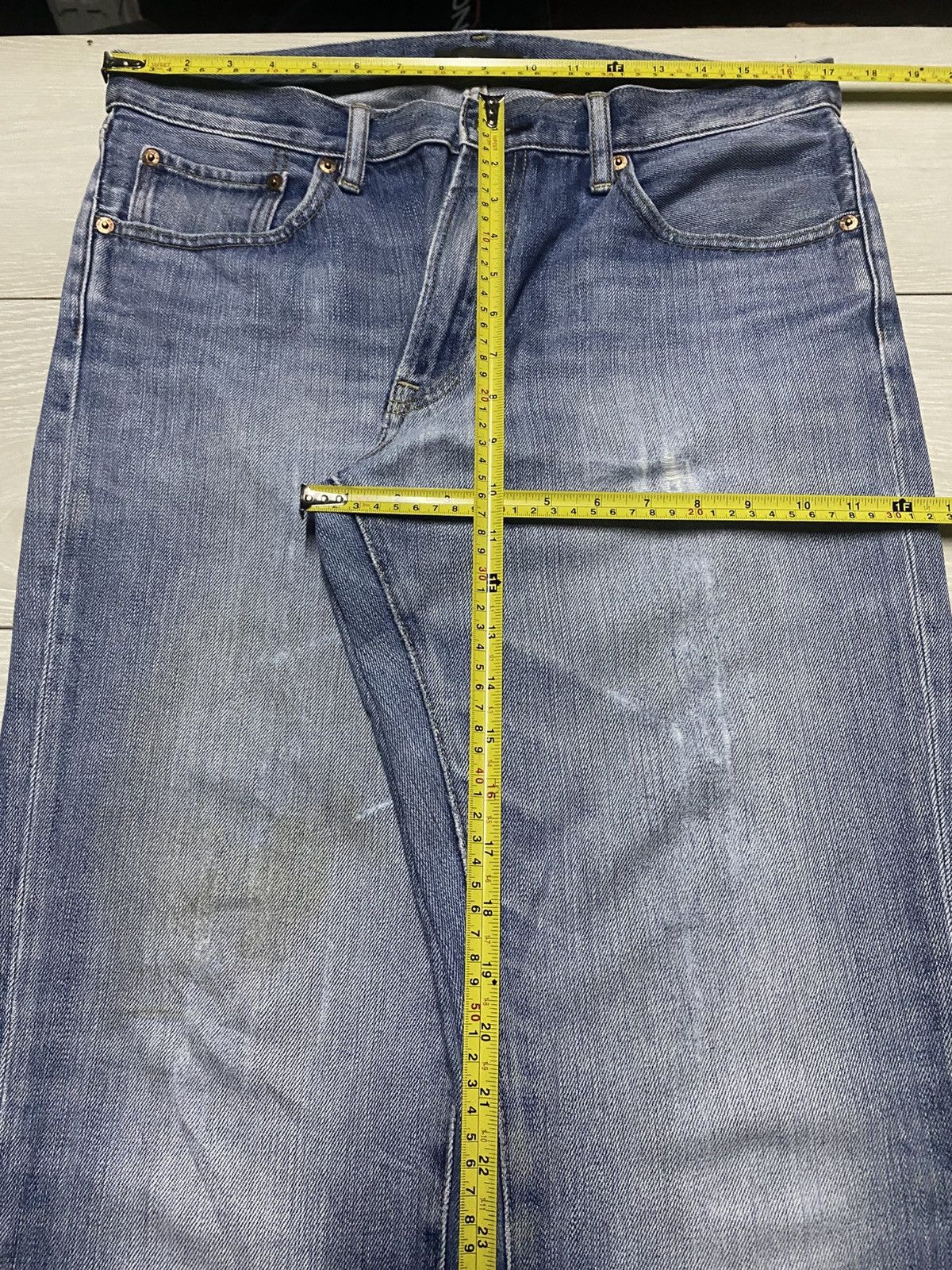 Helmut Lang Vintage Japanese Brand Uniqlo Faded Wash Distressed Jeans Size US 34 / EU 50 - 10 Thumbnail
