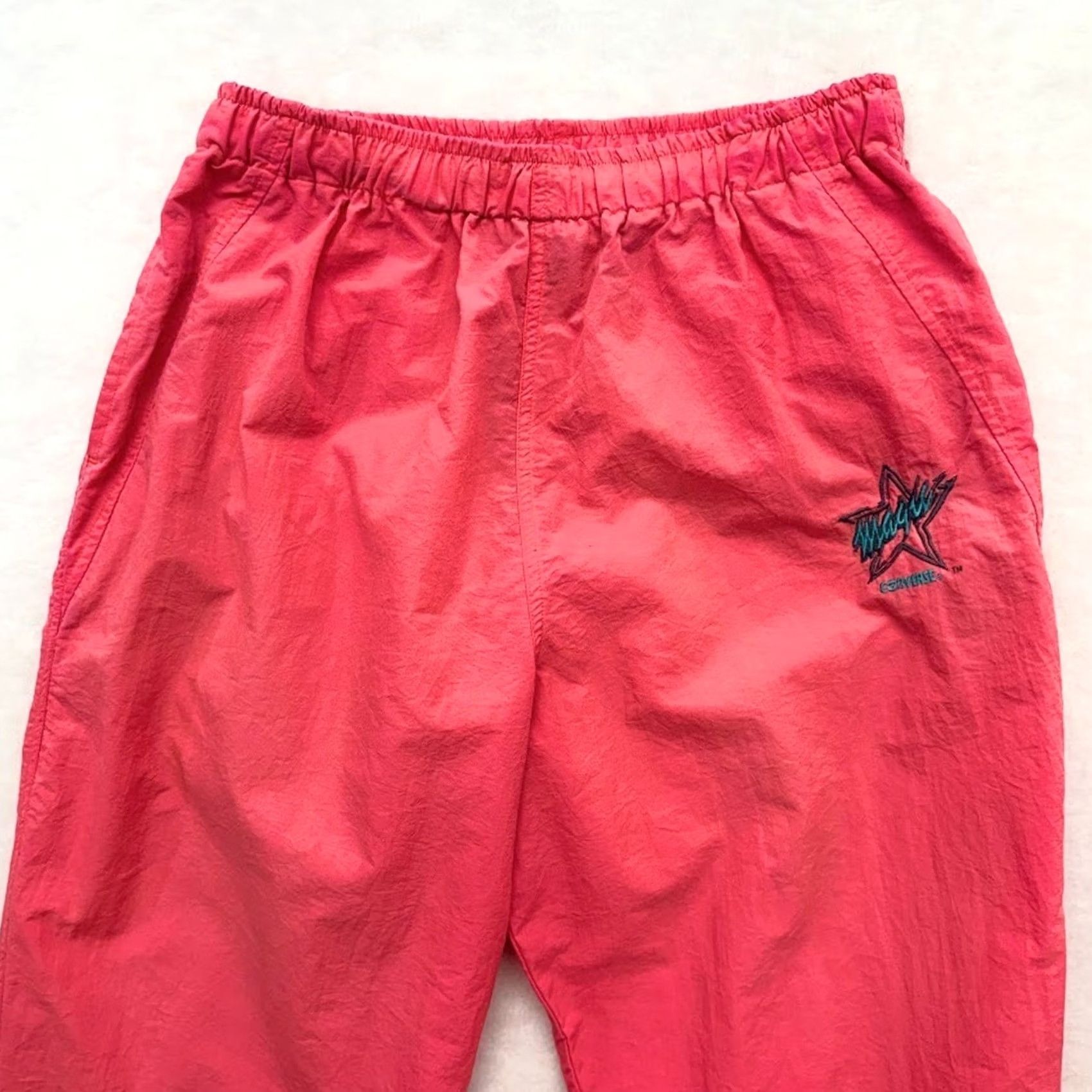 Converse VINTAGE Converse 90s Windbreaker Track Pants Men XL Pink Nylon Track Pants Mens 90s Converse Windbreaker Track Pants Size US 36 / EU 52 - 3 Thumbnail