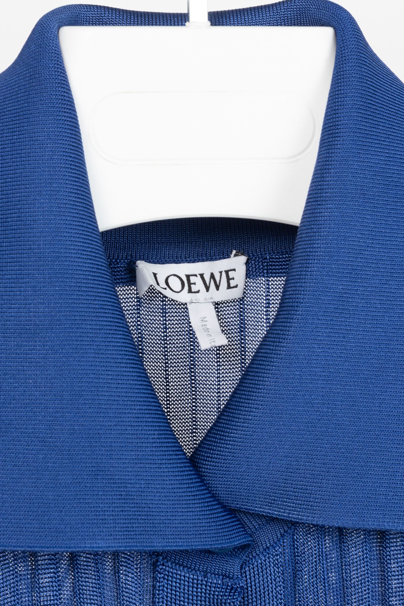 Loewe Loewe Night Blue Ribbed-Knit Buttoned Midi Dress Size M / US 6-8 / IT 42-44 - 4 Thumbnail
