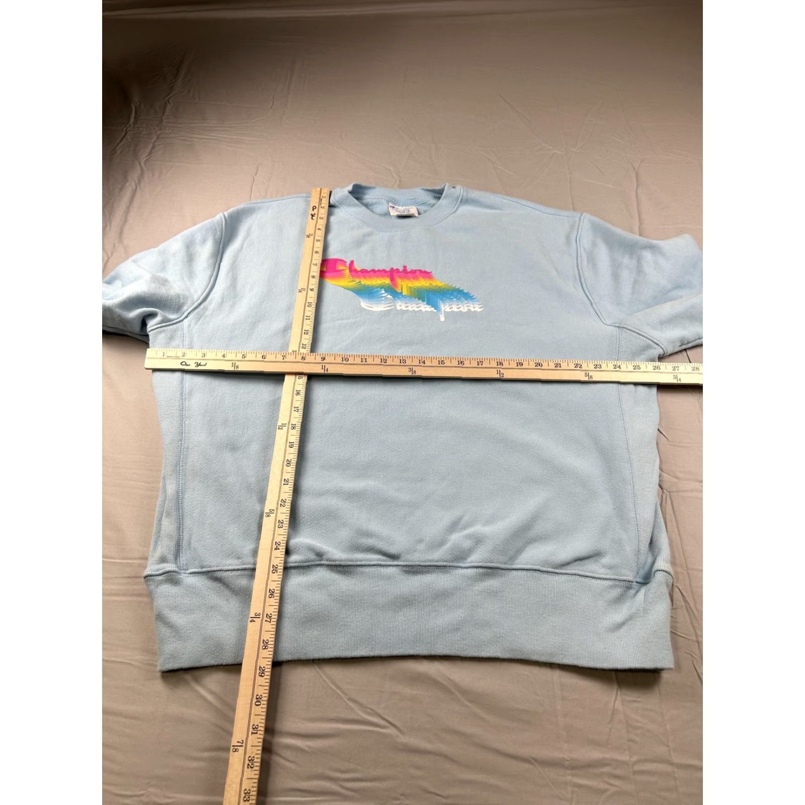 Champion Champion Sweatshirt Mens XL Blue Reverse Weave Crewneck Rainbow Logo Graphic Size US XL / EU 56 / 4 - 4 Thumbnail