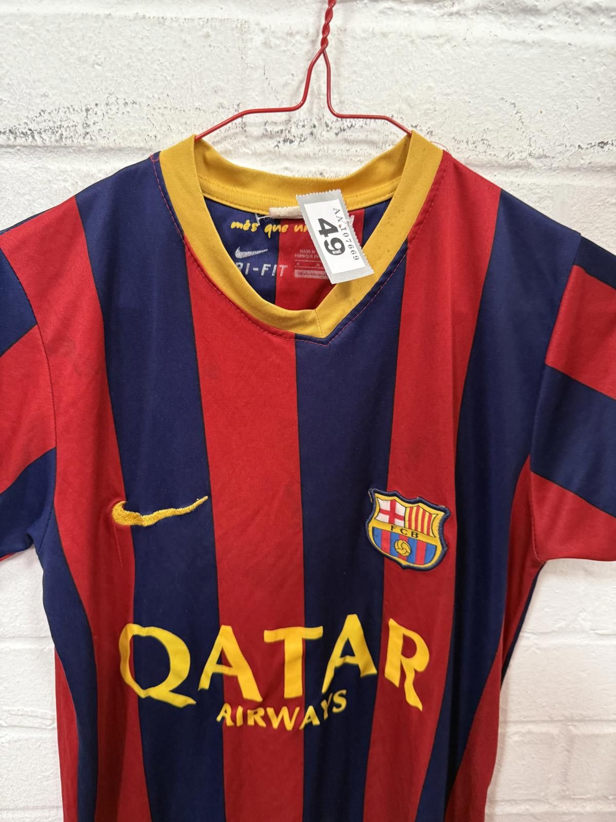 Nike FC Barcelona Qatar Airways Home Soccer Jersey Size ONE SIZE - 2 Thumbnail