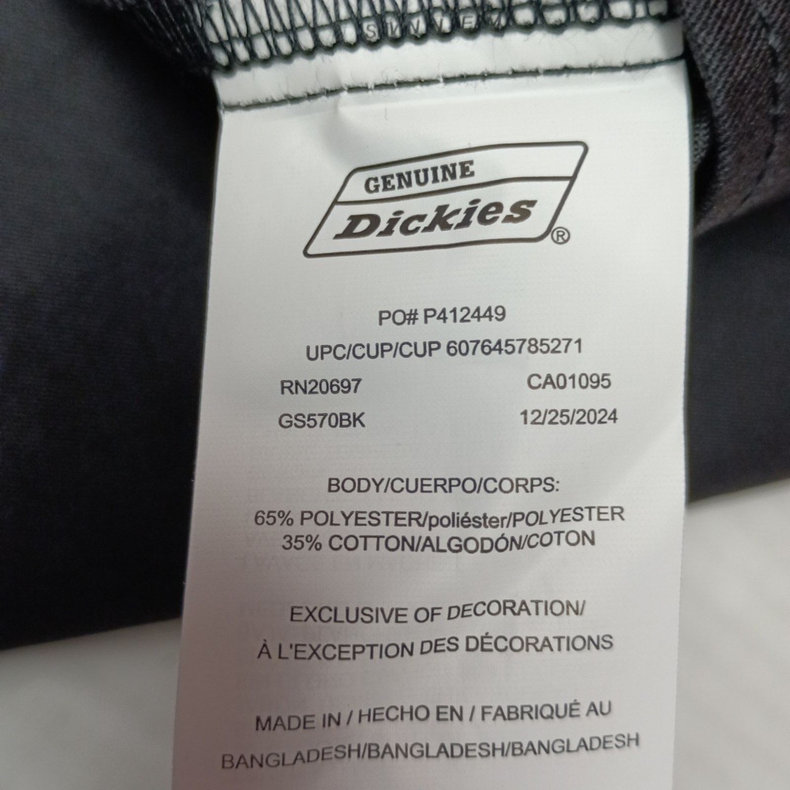 Dickies Dickies Essential Work Shirt Mens Size XL Black Temp Control Size US XL / EU 56 / 4 - 6 Thumbnail