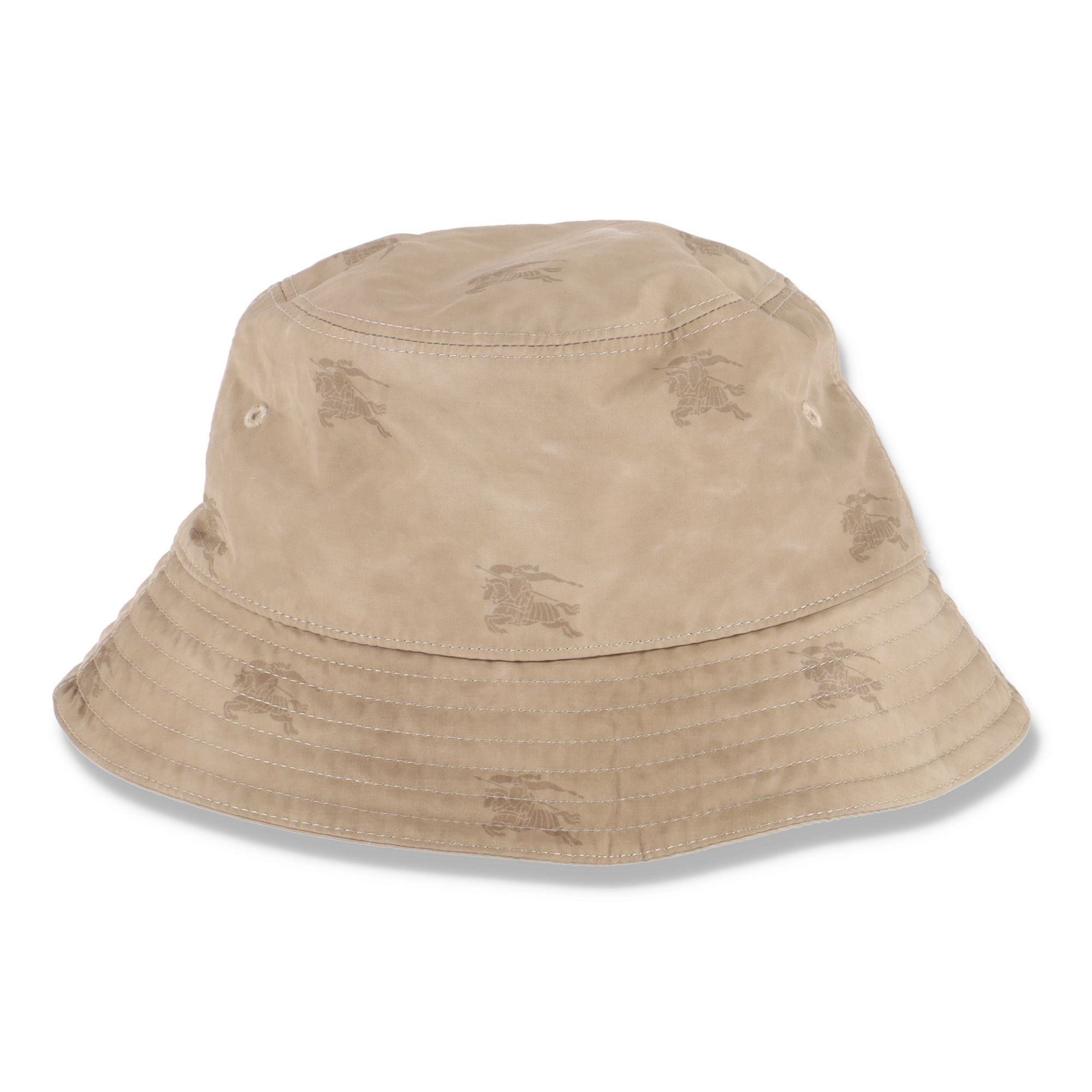Burberry Beige Equestrian Knight Design Bucket Hat Size ONE SIZE - 2 Thumbnail