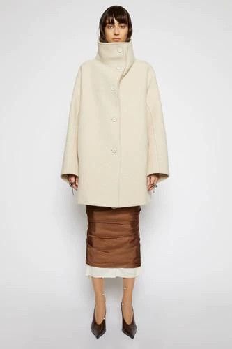 Acne Studios Acne Studios Classic Wool Coat in Oatmeal Size US S / EU 44-46 / 1 - 1 Thumbnail